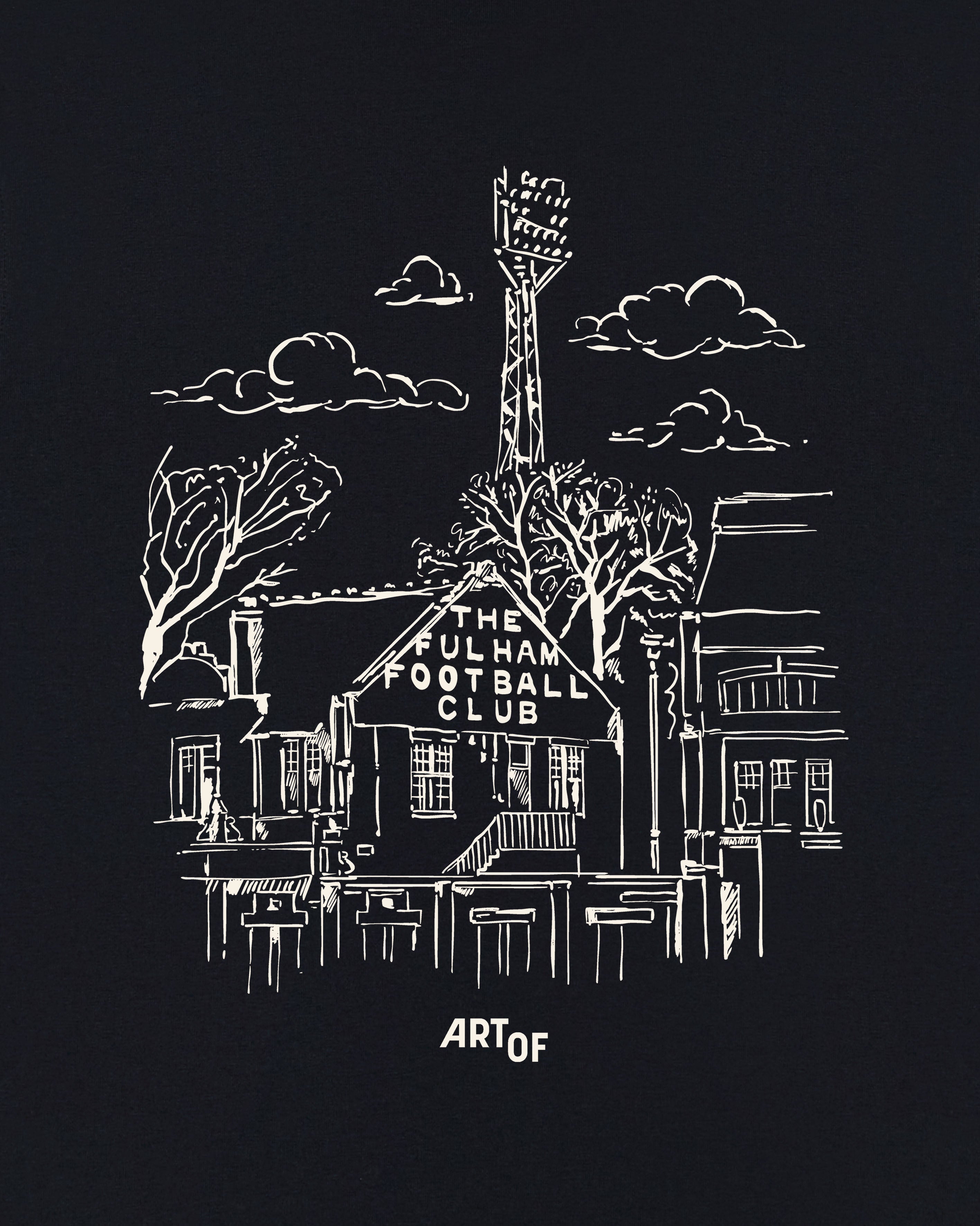 ART OF x Fulham Cottage Pavilion Tee | FFC Black Football T-shirt