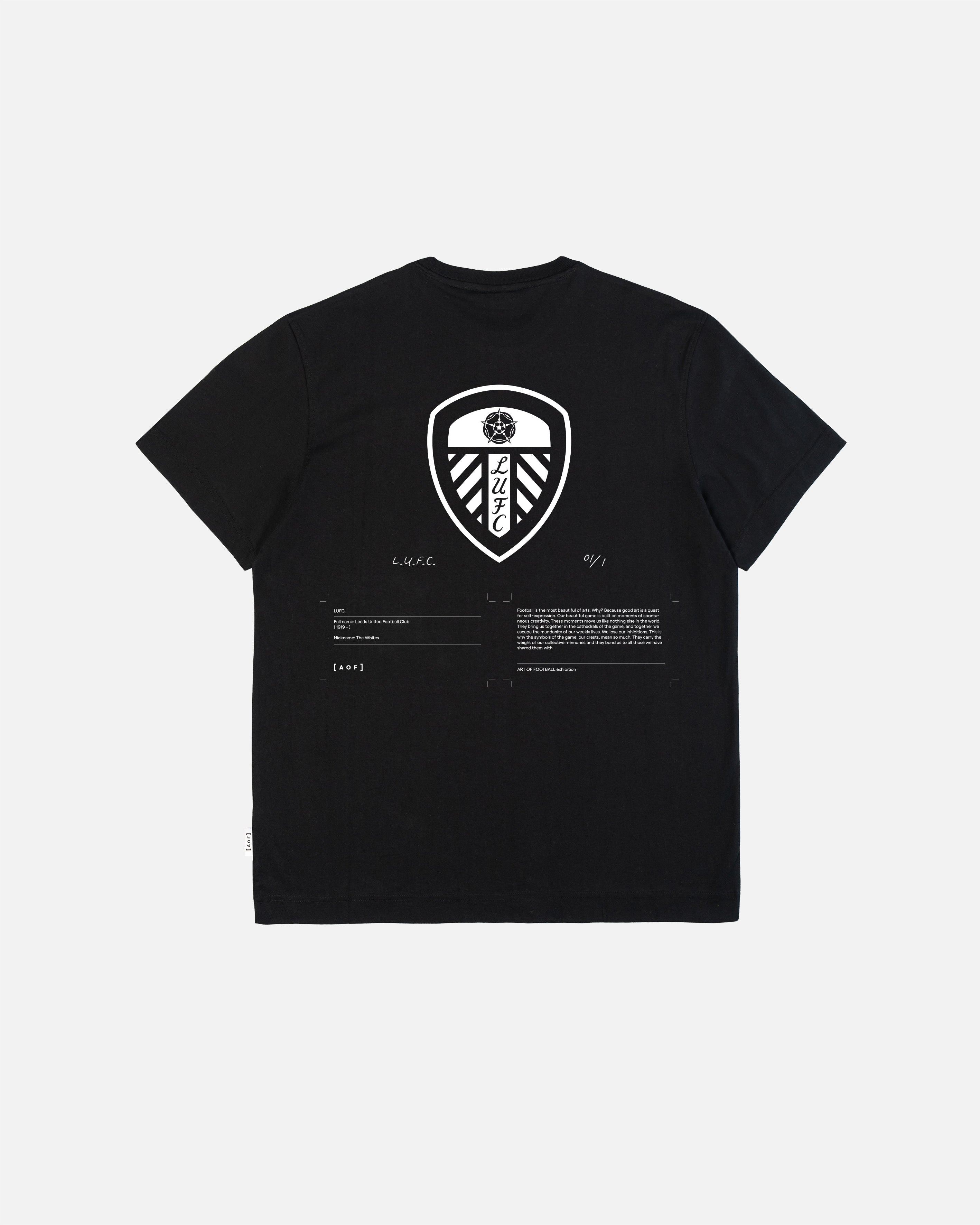 ART OF x Leeds Exhibition Tee | LUFC Black Graphic Football T-shirt