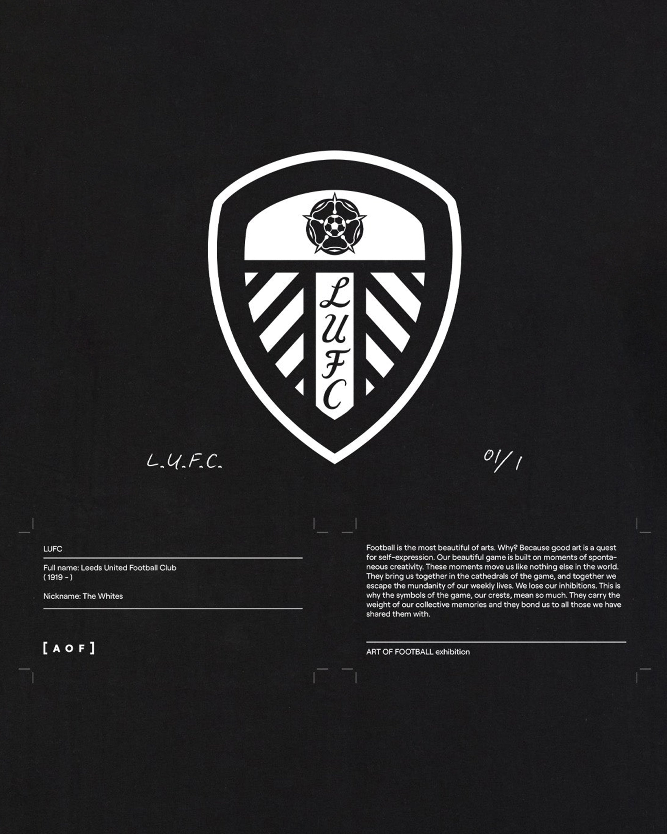 ART OF x Leeds Exhibition Tee | LUFC Black Graphic Football T-shirt