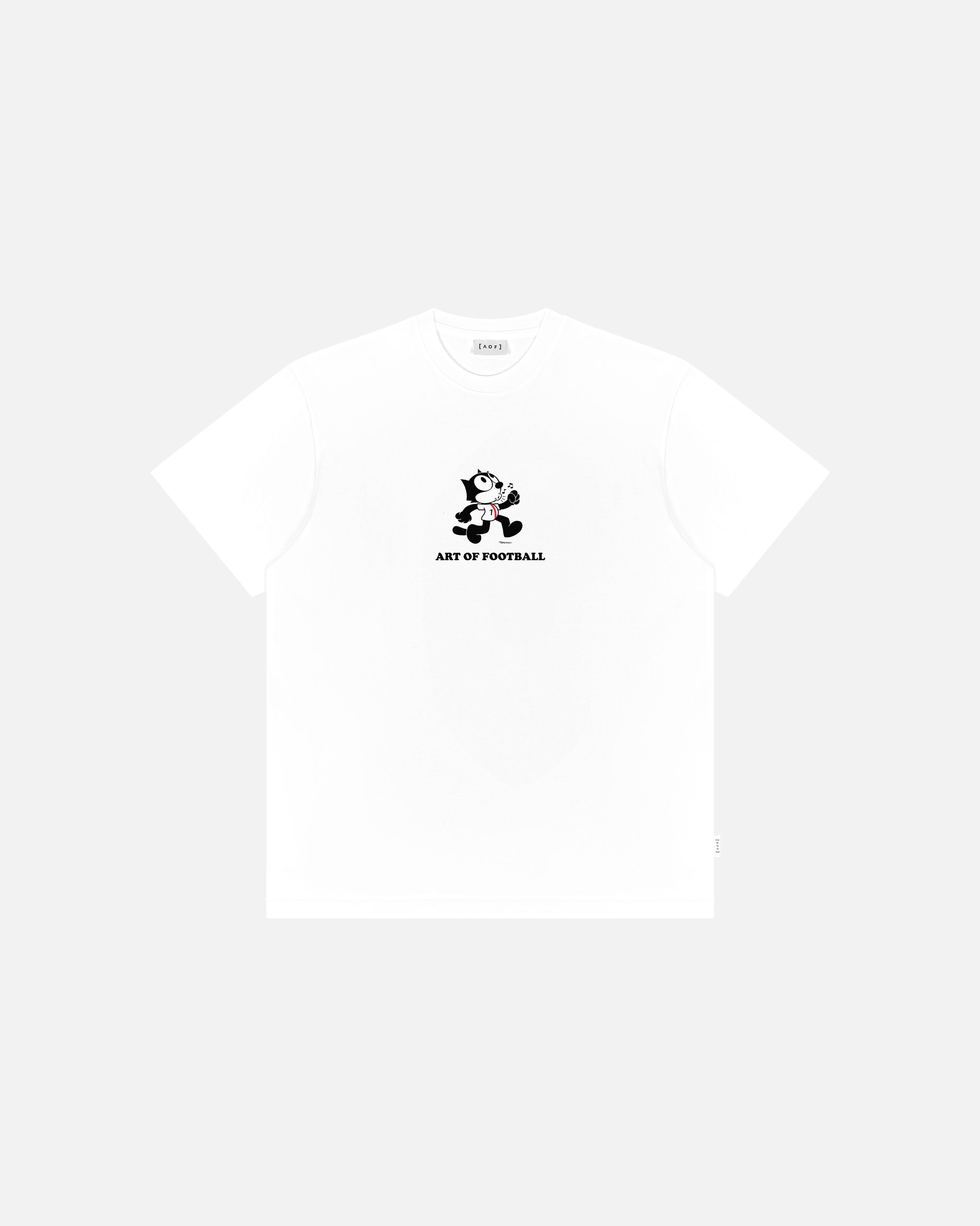 ART OF Felix the Big Cat Tee | England White Graphic Football T-shirt