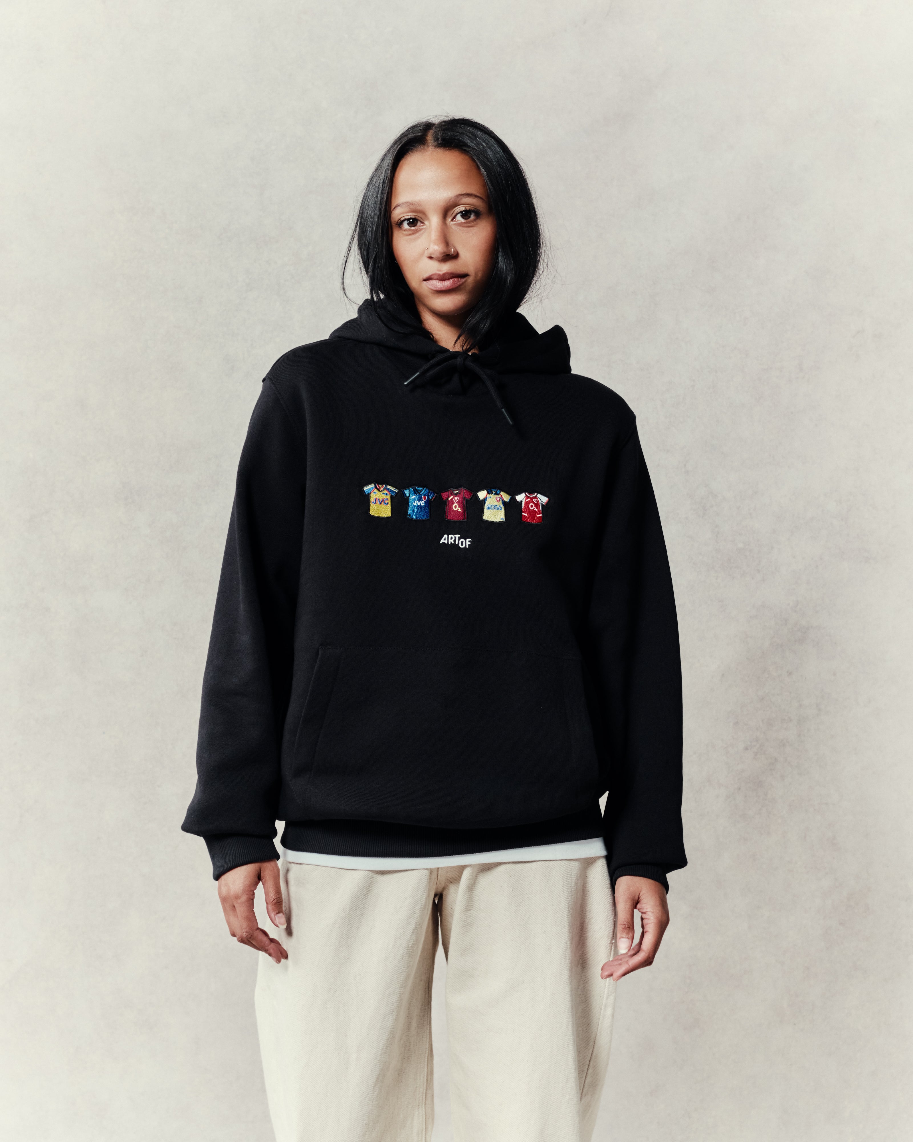 ART OF x AFC Embroidered Classics Black Hoodie | Football Sweat