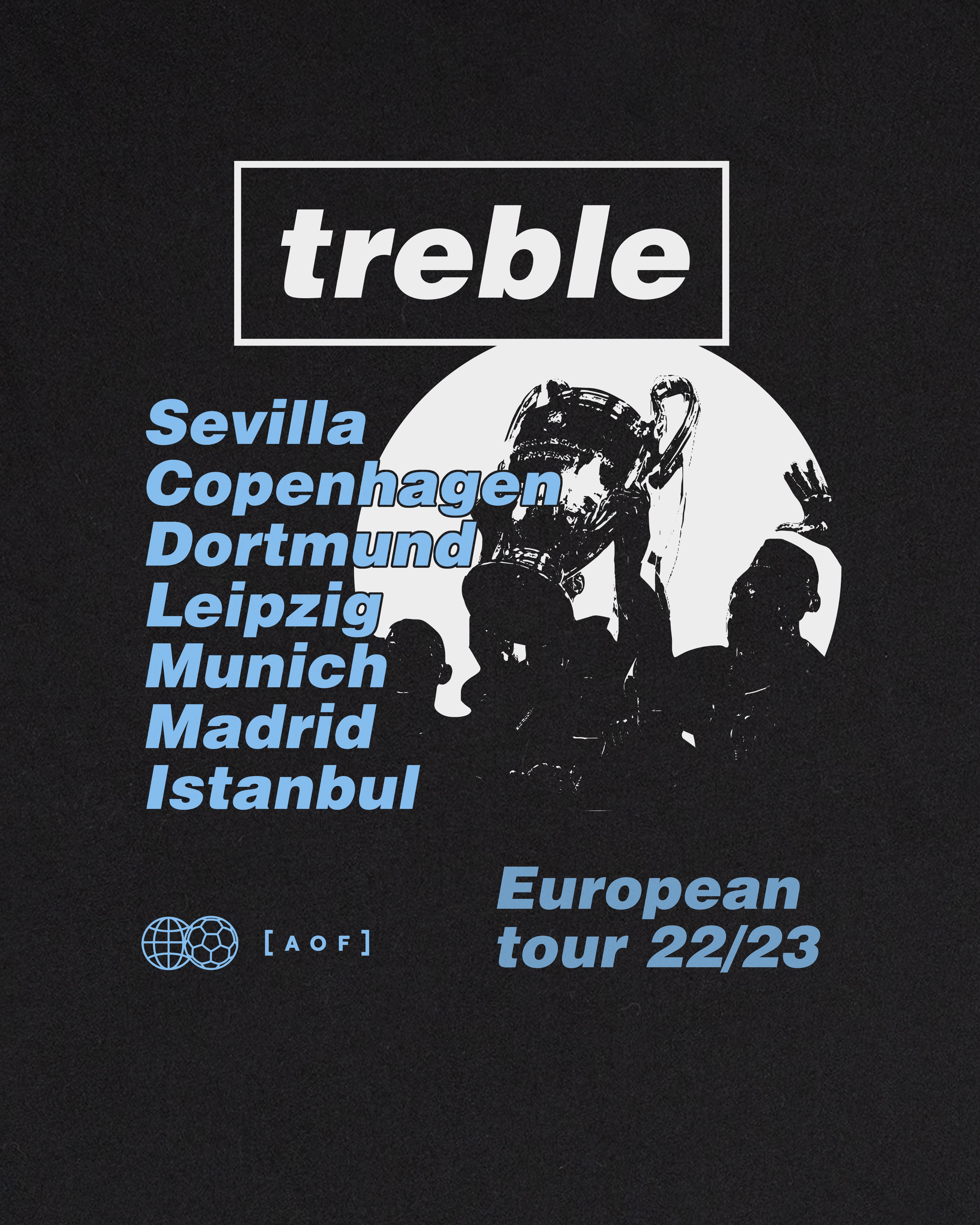 ART OF Treble European Tour Tee | MCFC Black Graphic Football T-shirt