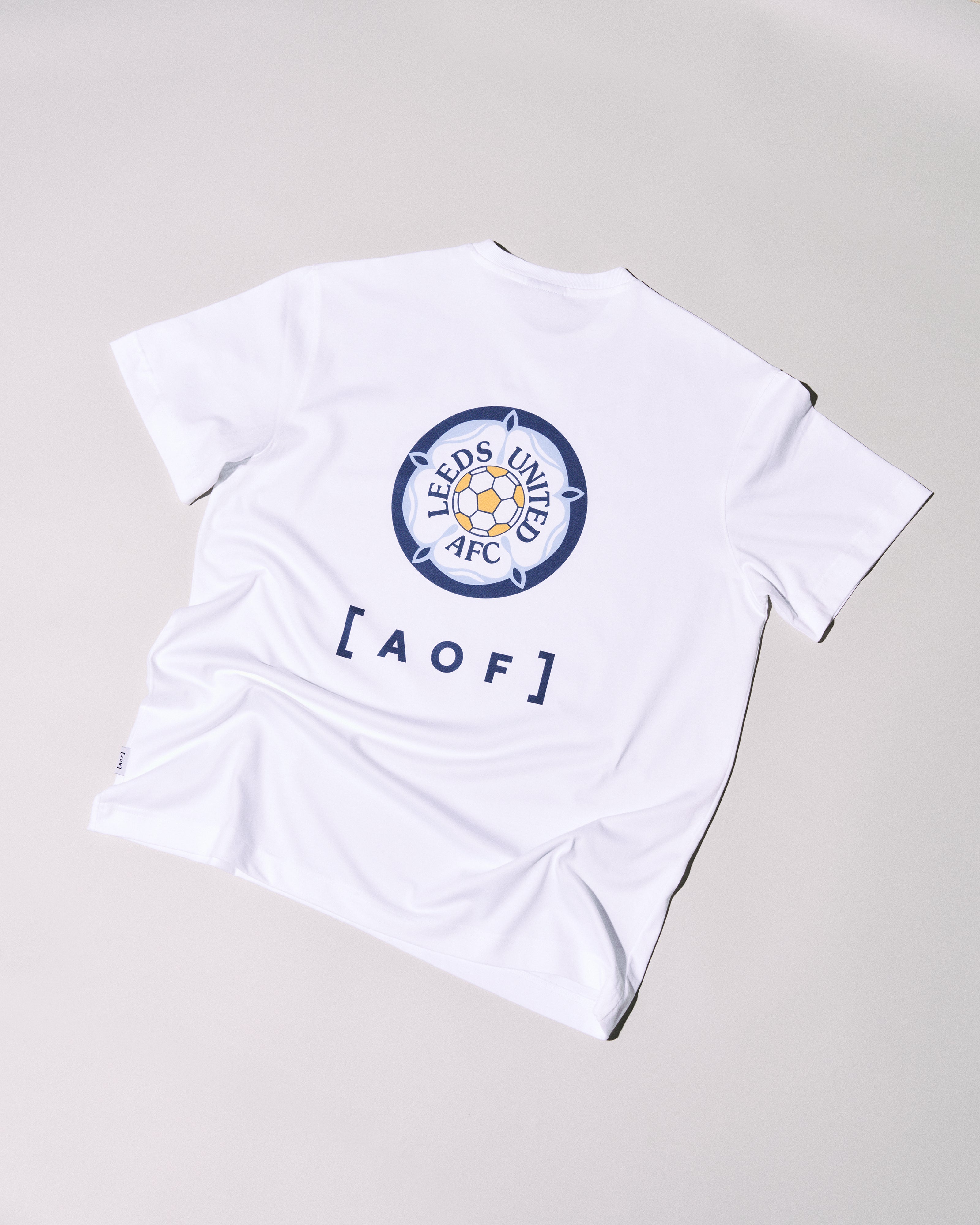 ART OF x Leeds 90s Crest Tee | LUFC White Graphic Football T-shirt