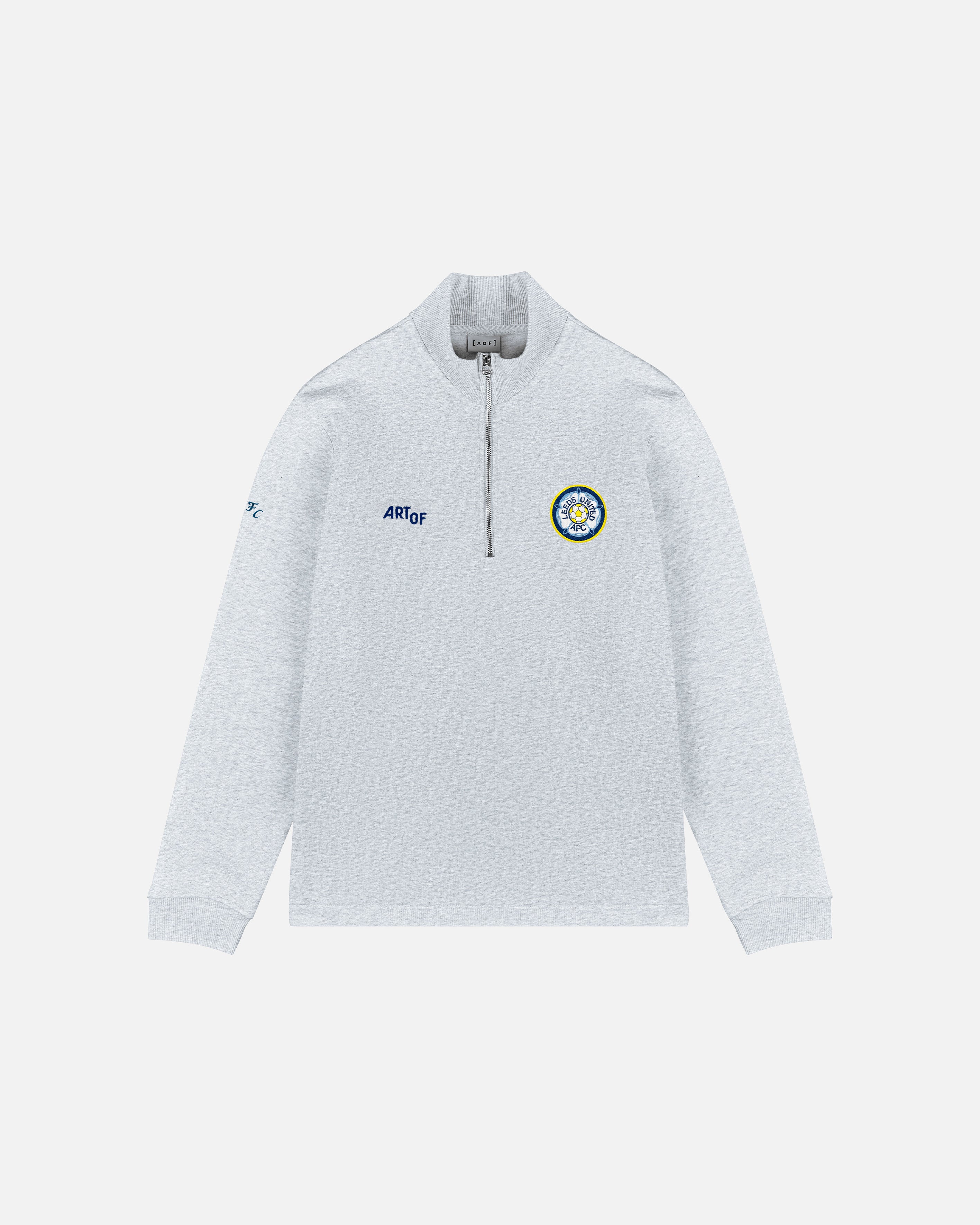 ART OF x Leeds United Grey Quarter Zip Sweat | LUFC Football Merch