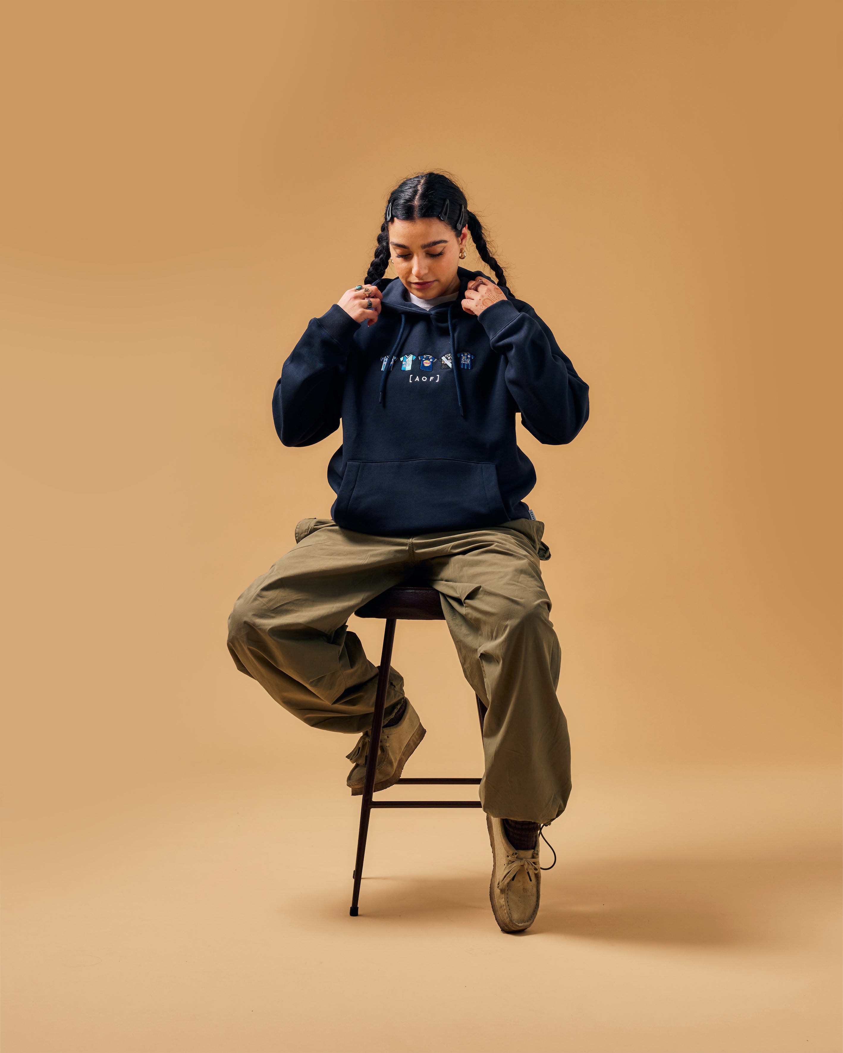 ART OF Leicester Embroidered Classics Navy Hoodie | Football Sweat