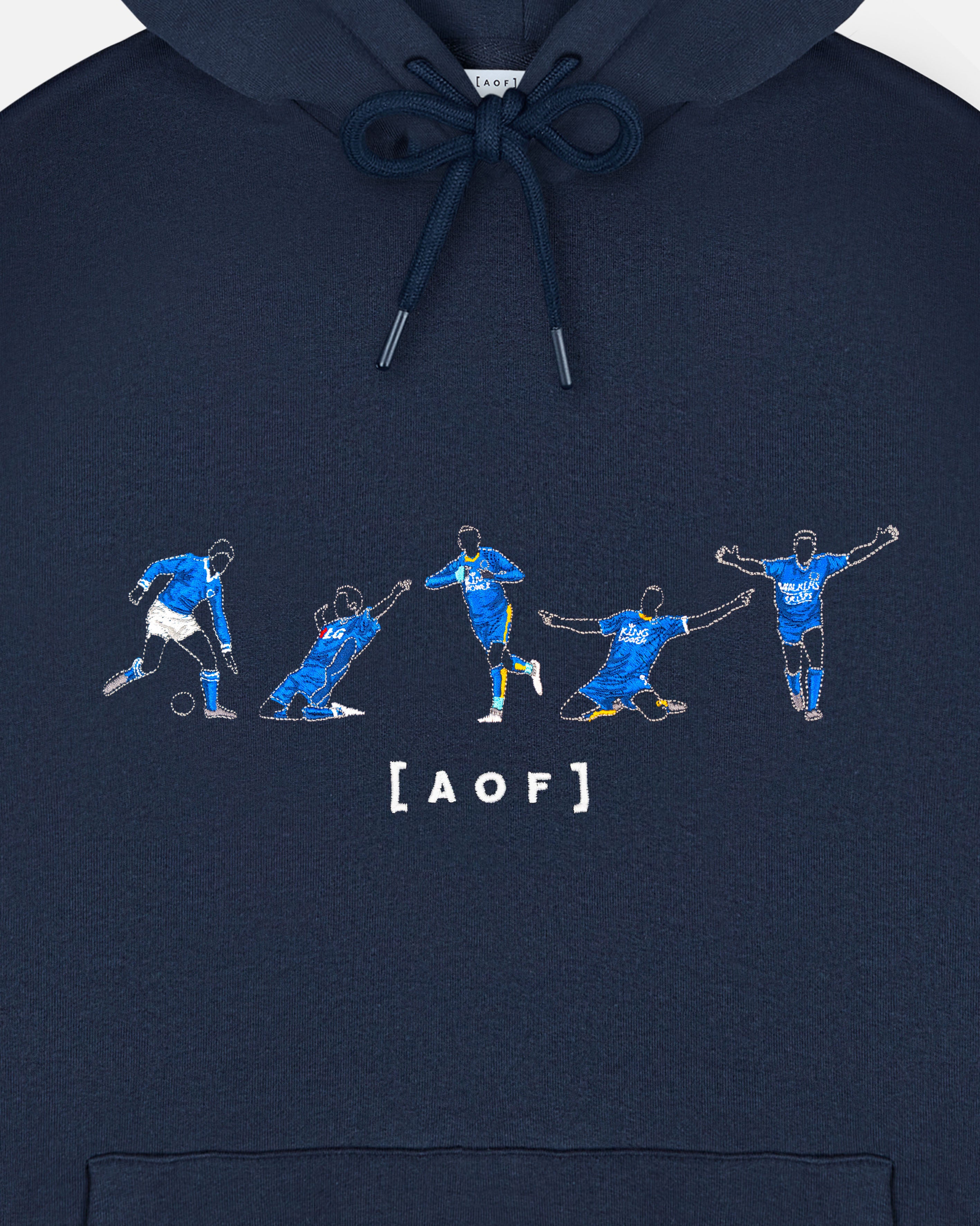 ART OF Leicester Embroidered Icons Navy Hoodie |  LCFC Football Sweat