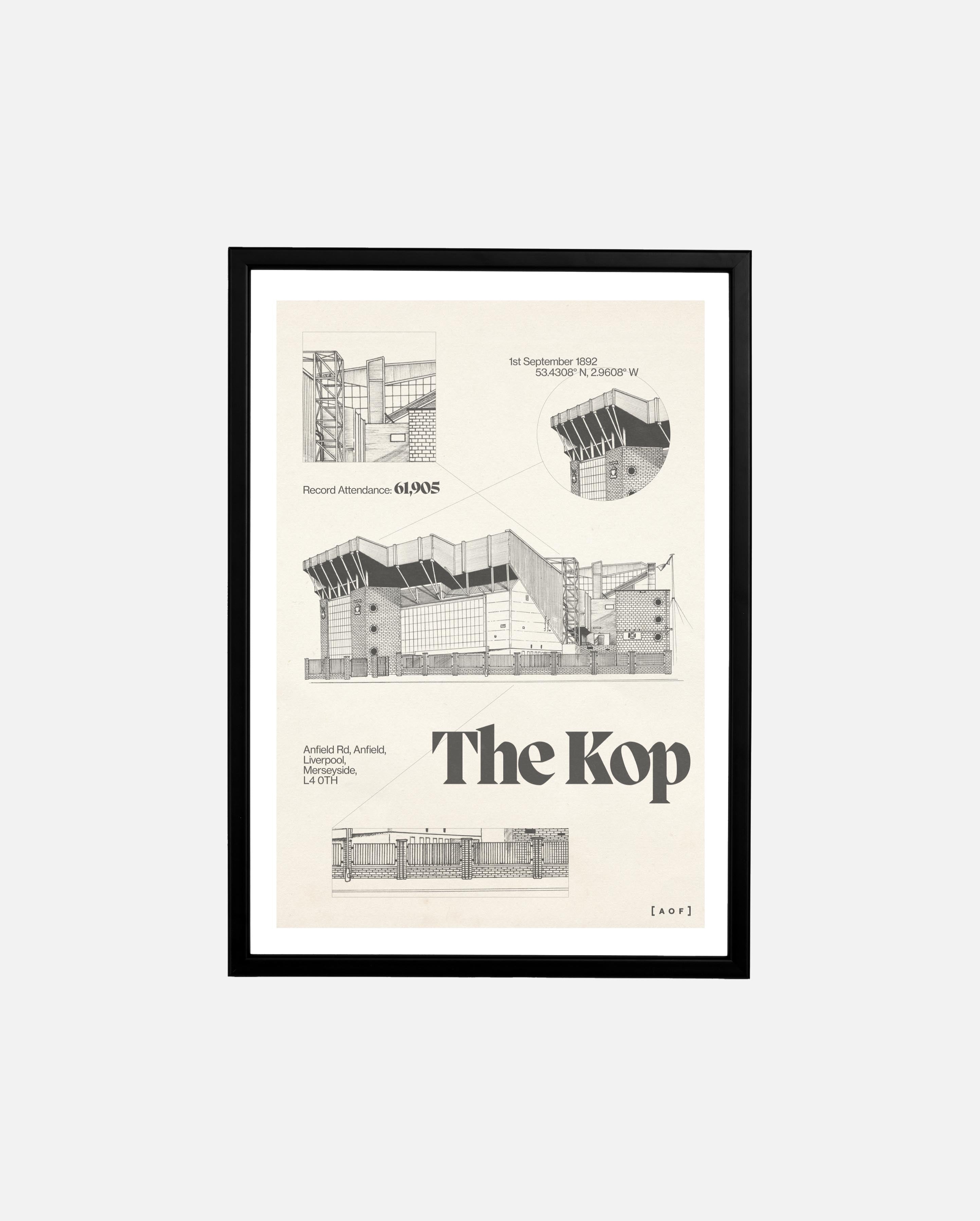 ART OF LFC The Kop Blueprint Framed Print | Football Wall Art