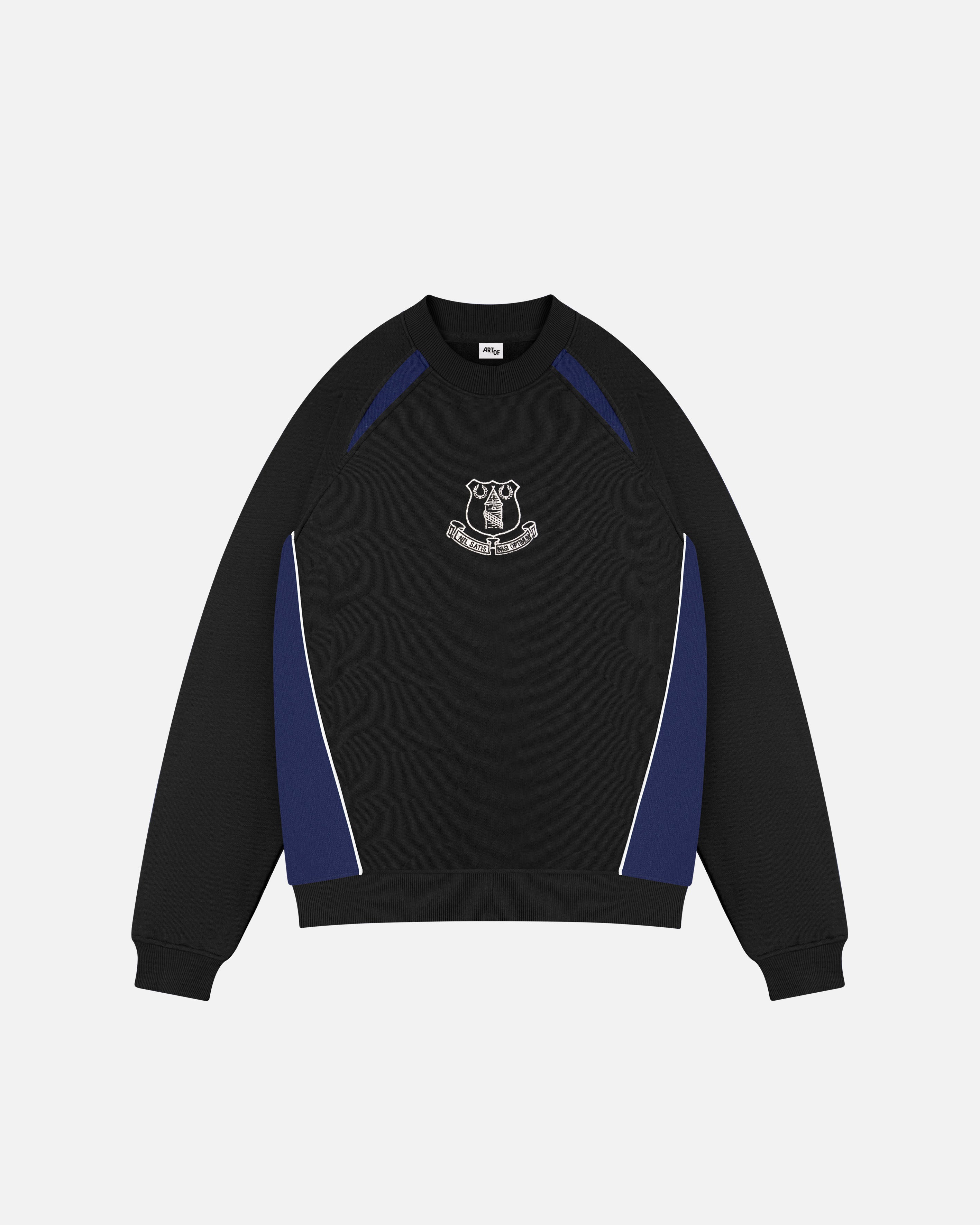 ART OF x Everton Panelled Sweat | Black & Blue EFC Football Merch