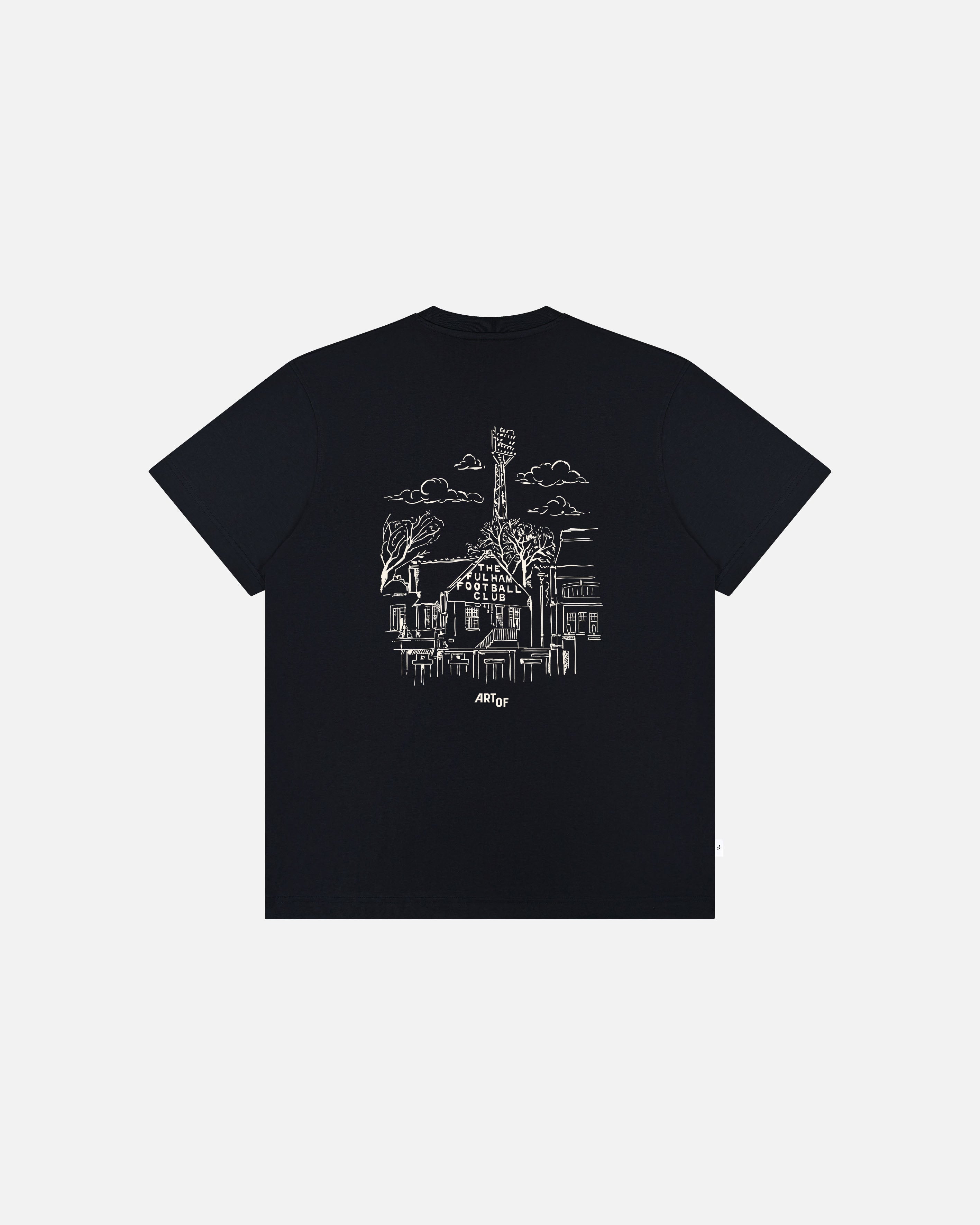 ART OF x Fulham Cottage Pavilion Tee | FFC Black Football T-shirt