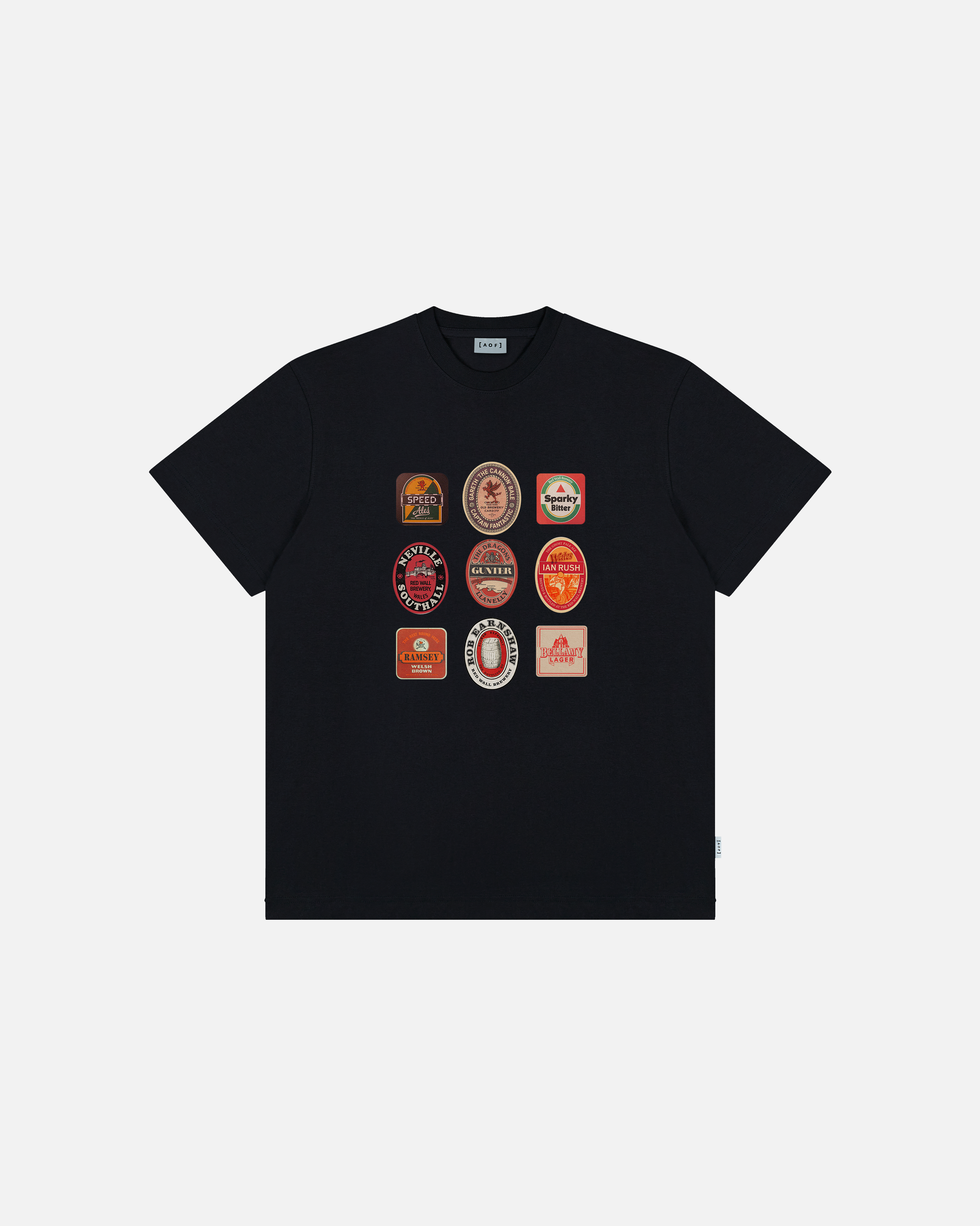 ART OF Red Wall Brewery Tee | Wales Black Graphic Football T-shirt