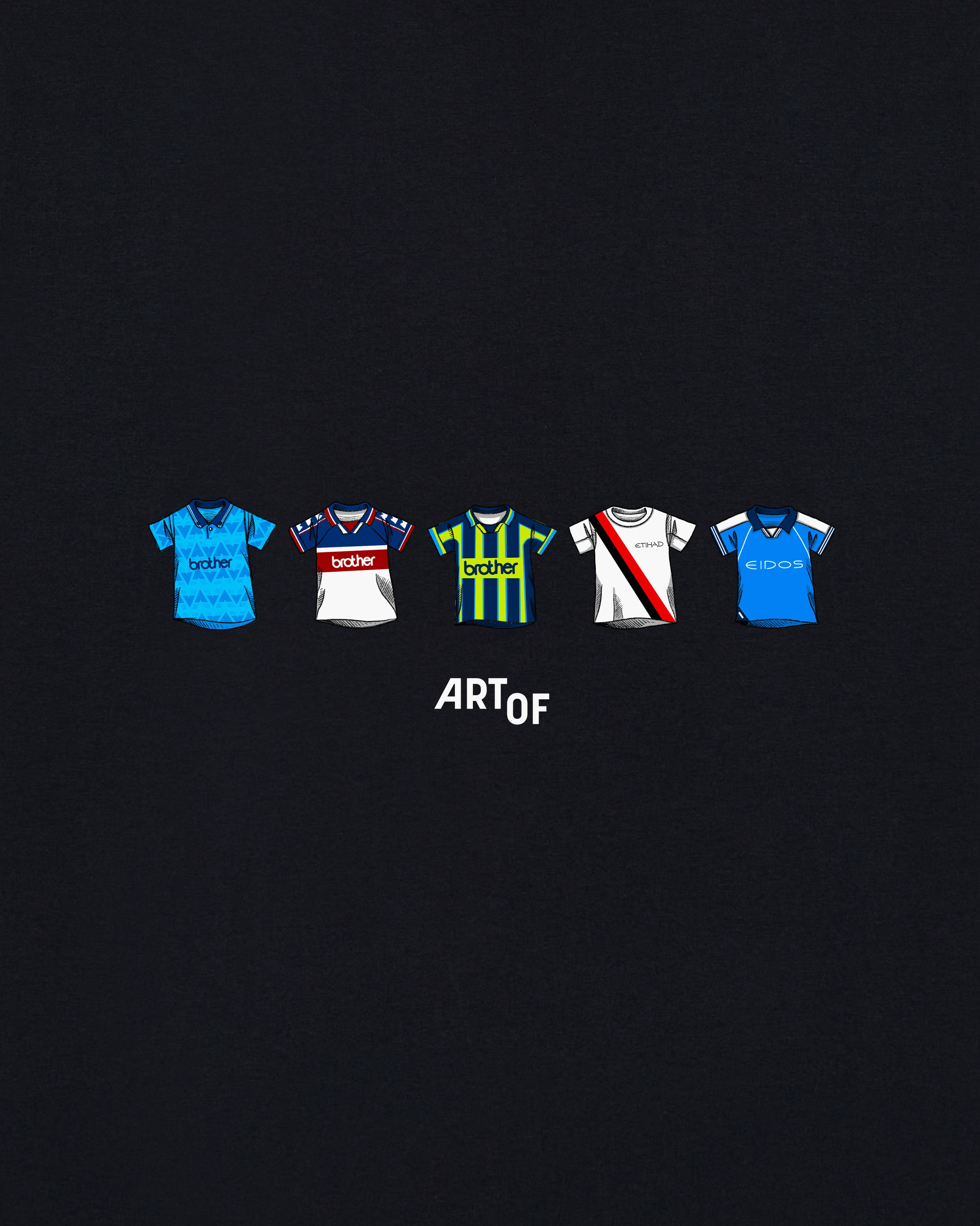 ART OF MCFC Printed Classics Tee | City Black Graphic Football T-shirt