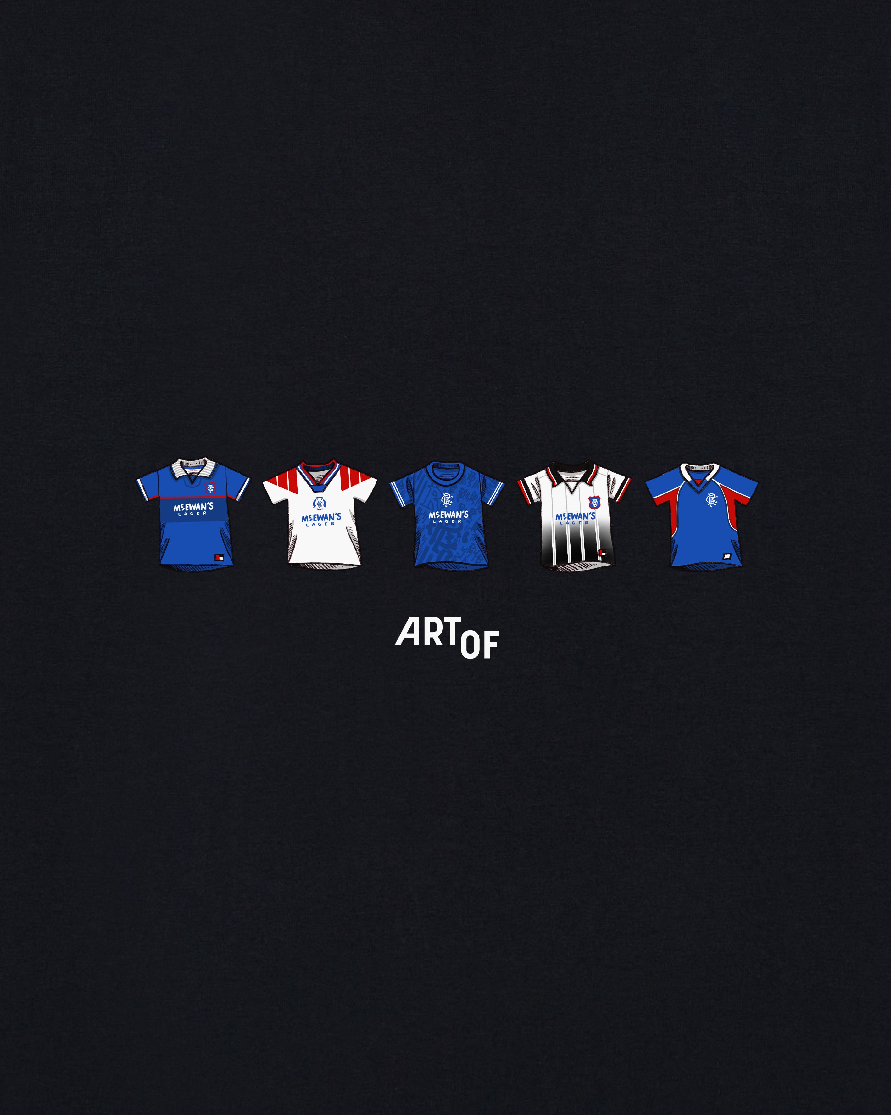 ART OF x Rangers Classics Tee | RFC Black Graphic Football T-shirt