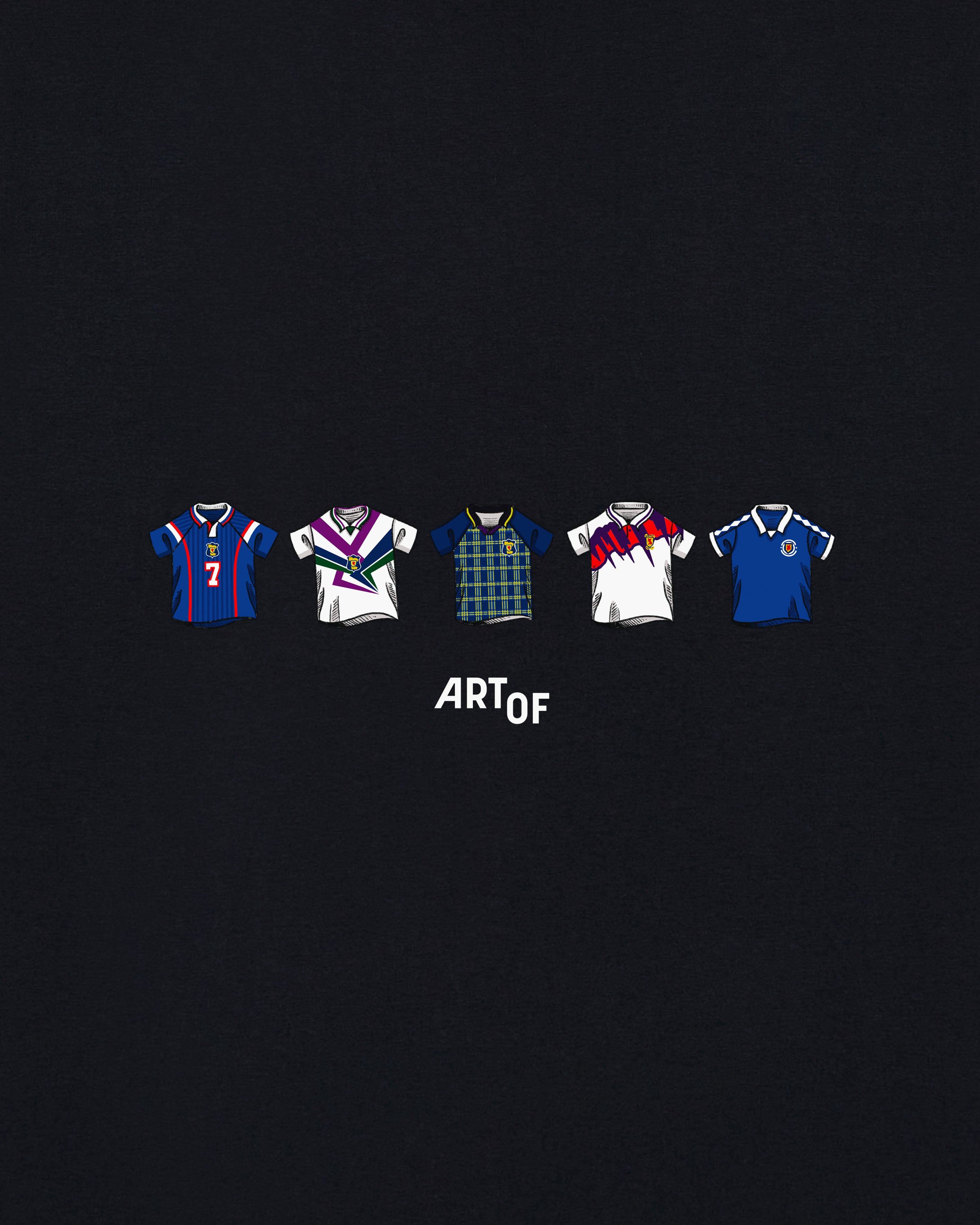 ART OF Scotland Printed Classics Tee | Black Graphic Football T-shirt