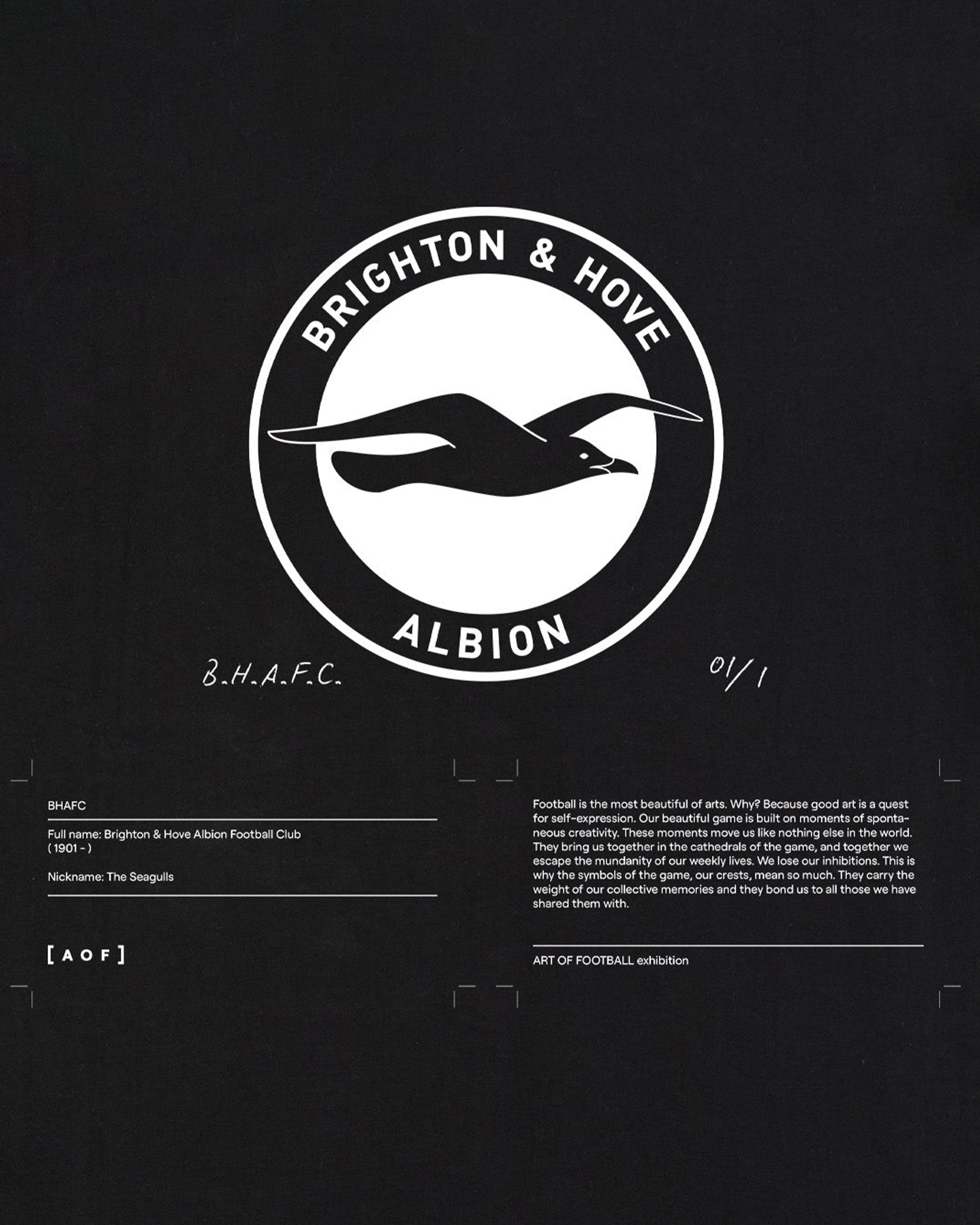ART OF Brighton Exhibition Tee | BHAFC Black Graphic Football T-shirt