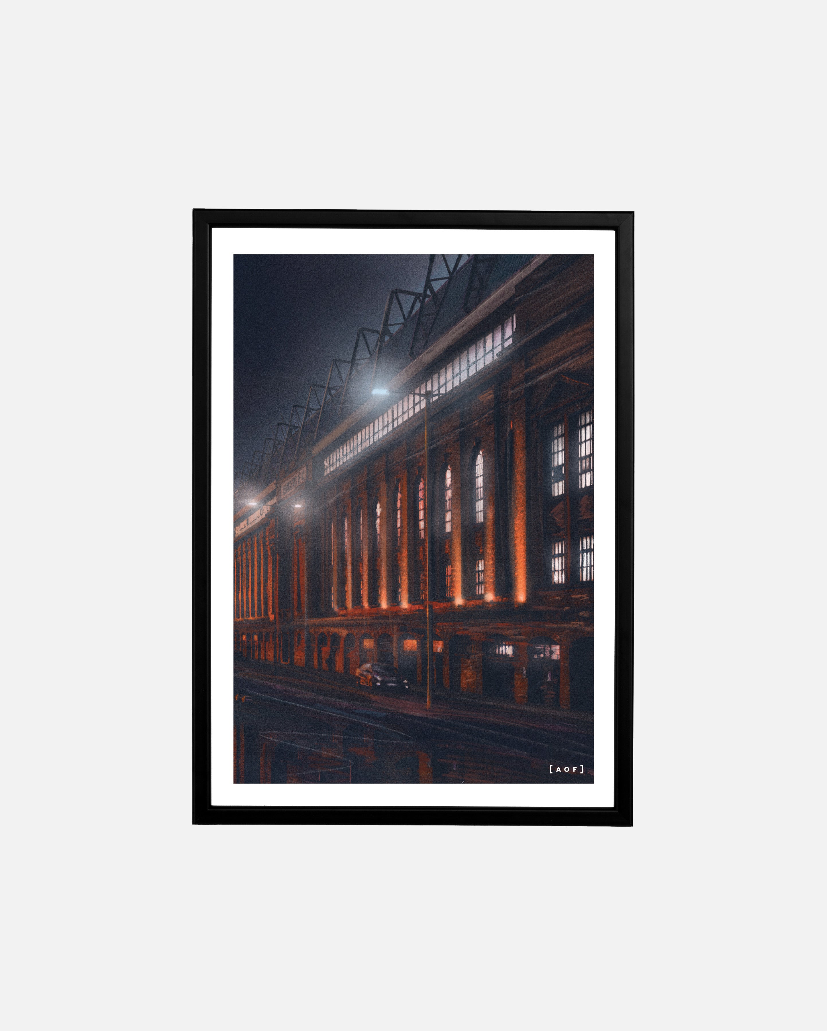 ART OF x Rangers Ibrox by Night Framed Print | RFC Football Wall Art