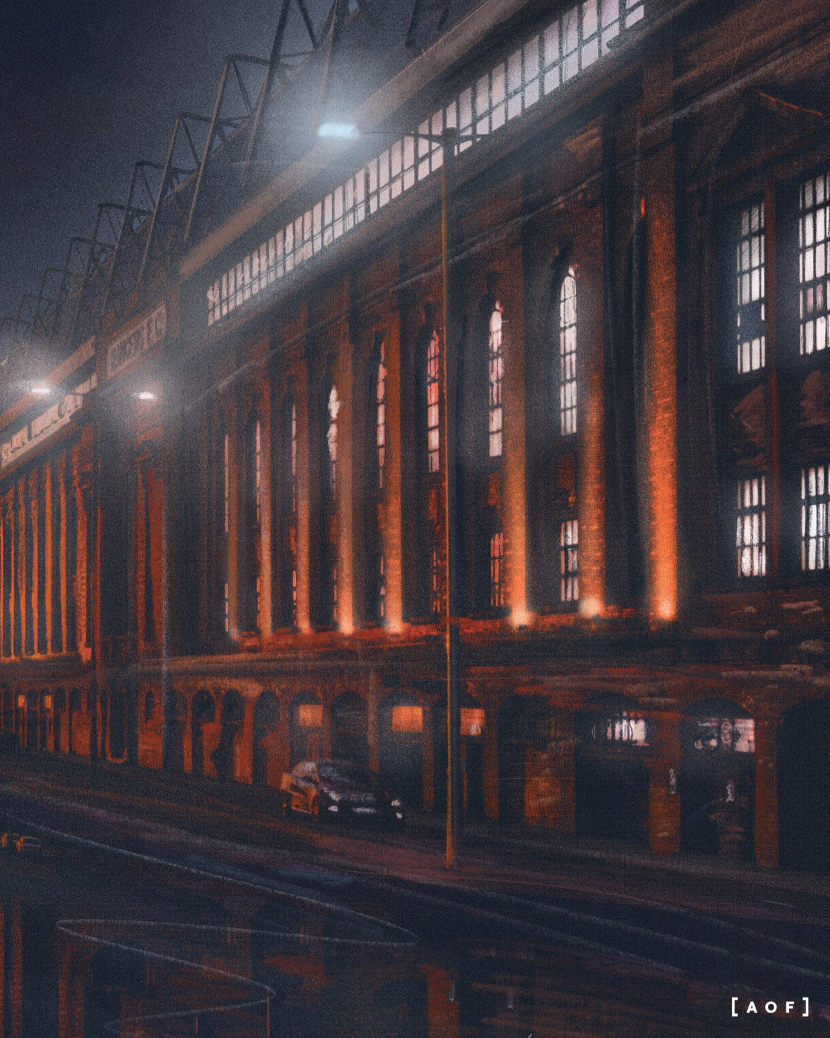 ART OF x Rangers Ibrox by Night Framed Print | RFC Football Wall Art