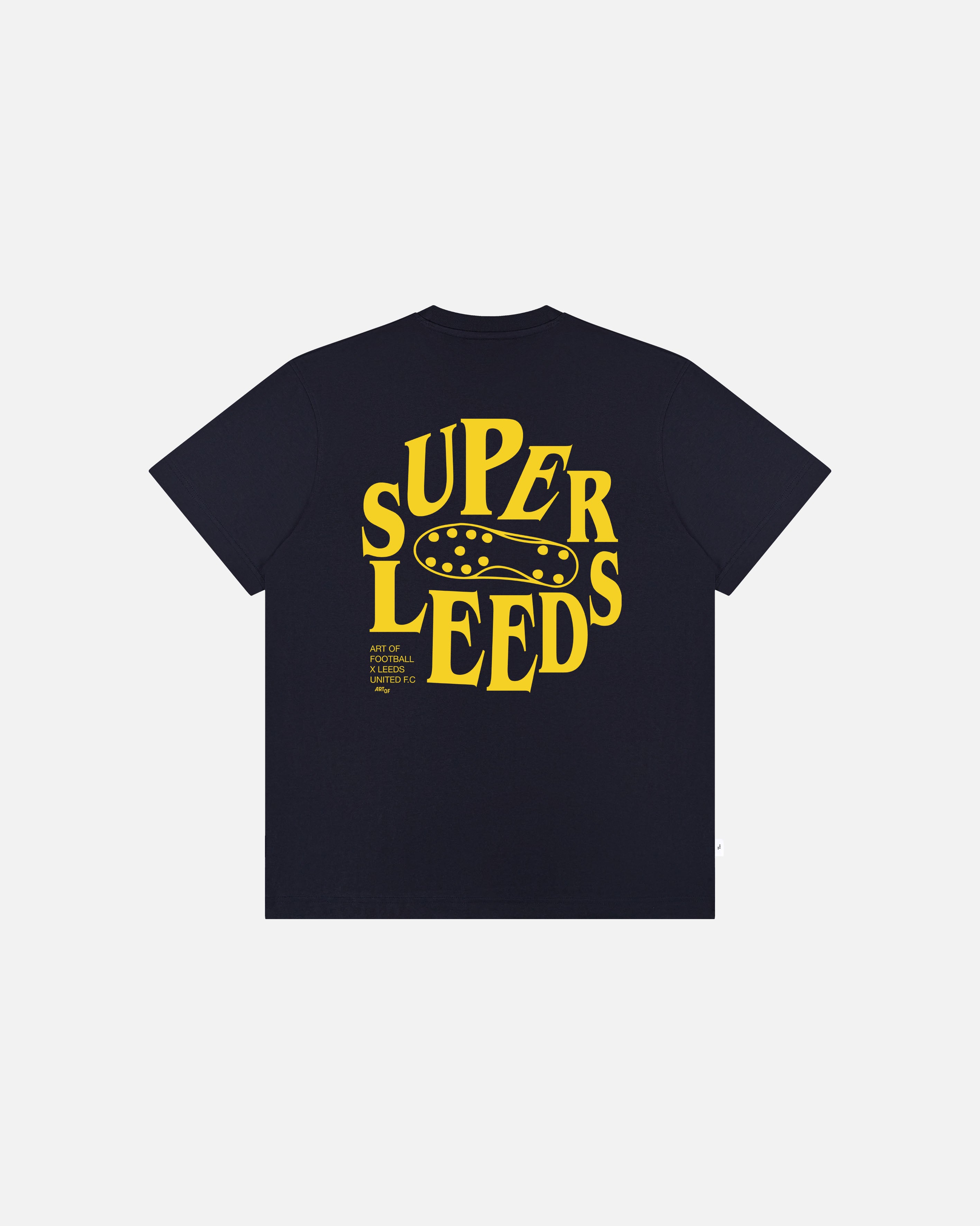 ART OF x Leeds Super Leeds Tee | LUFC Navy Graphic Football T-shirt
