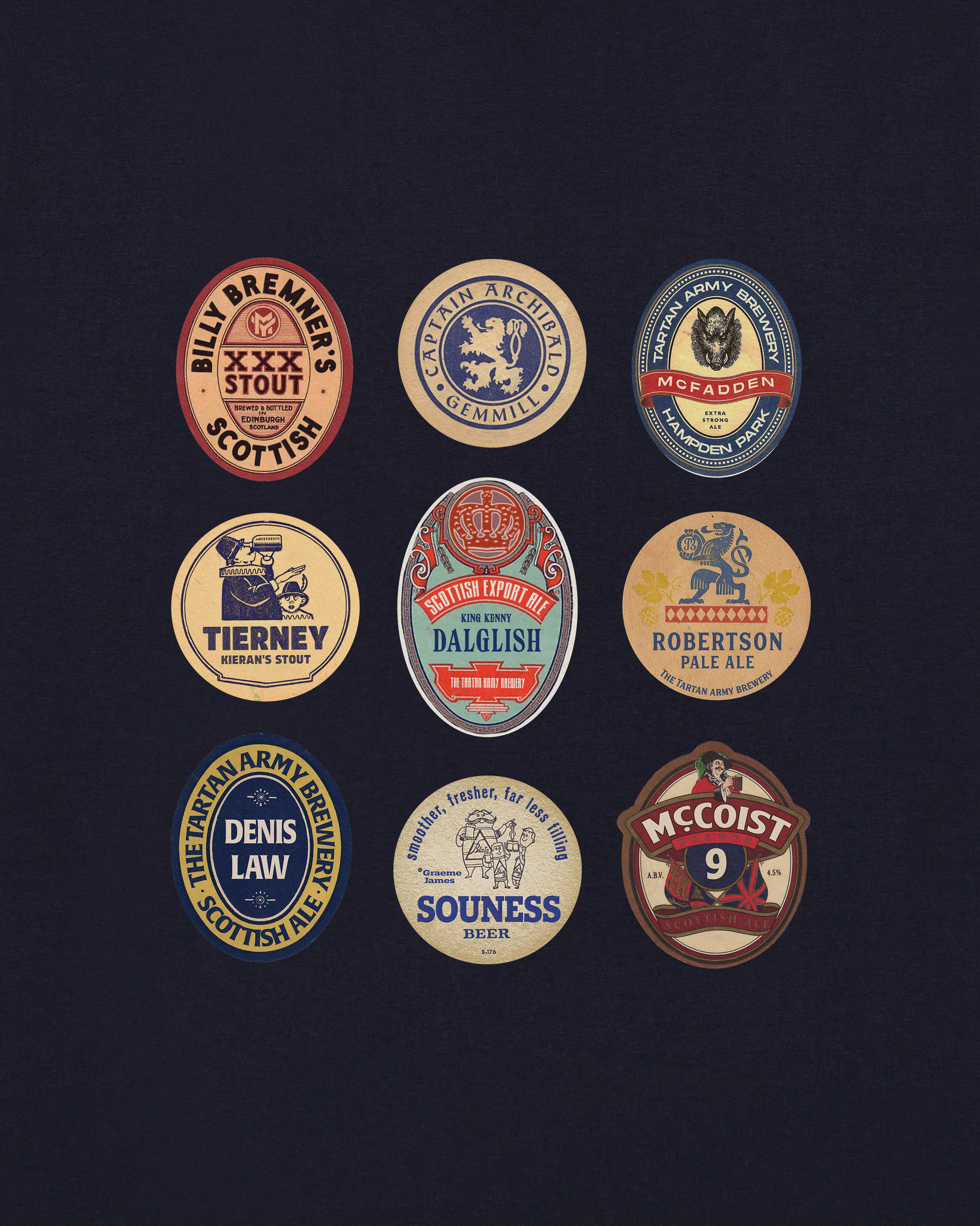ART OF Tartan Army Brewery Tee | Scotland Navy Football T-shirt
