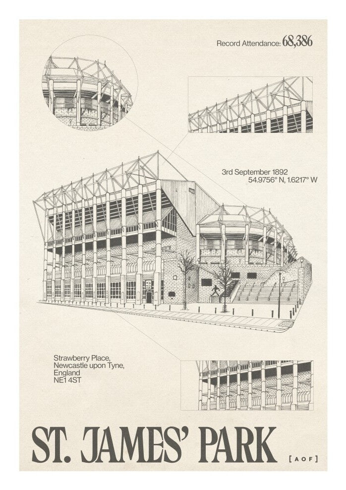 ART OF Toon Blueprint Framed Print | NUFC Football Wall Art