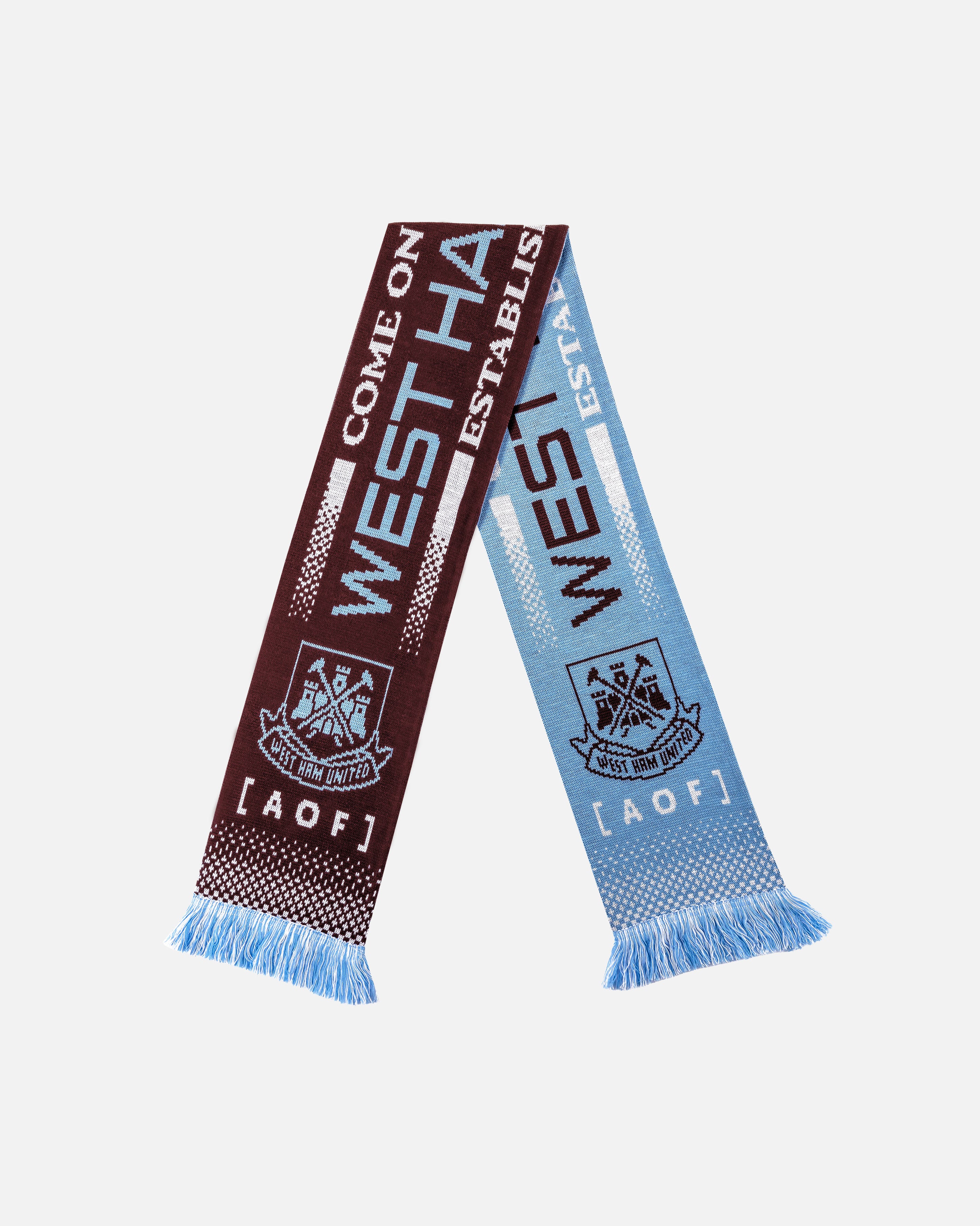 ART OF West Ham United 90s Scarf | WHUFC Knitted Football Accessories