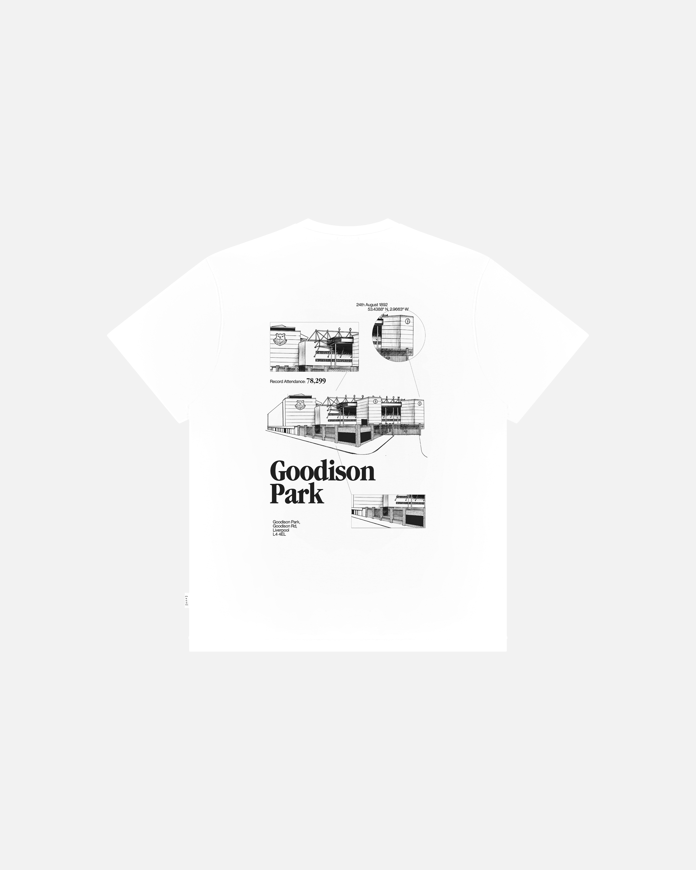 ART OF x Everton Goodison Park Blueprint | EFC White Football T-shirt