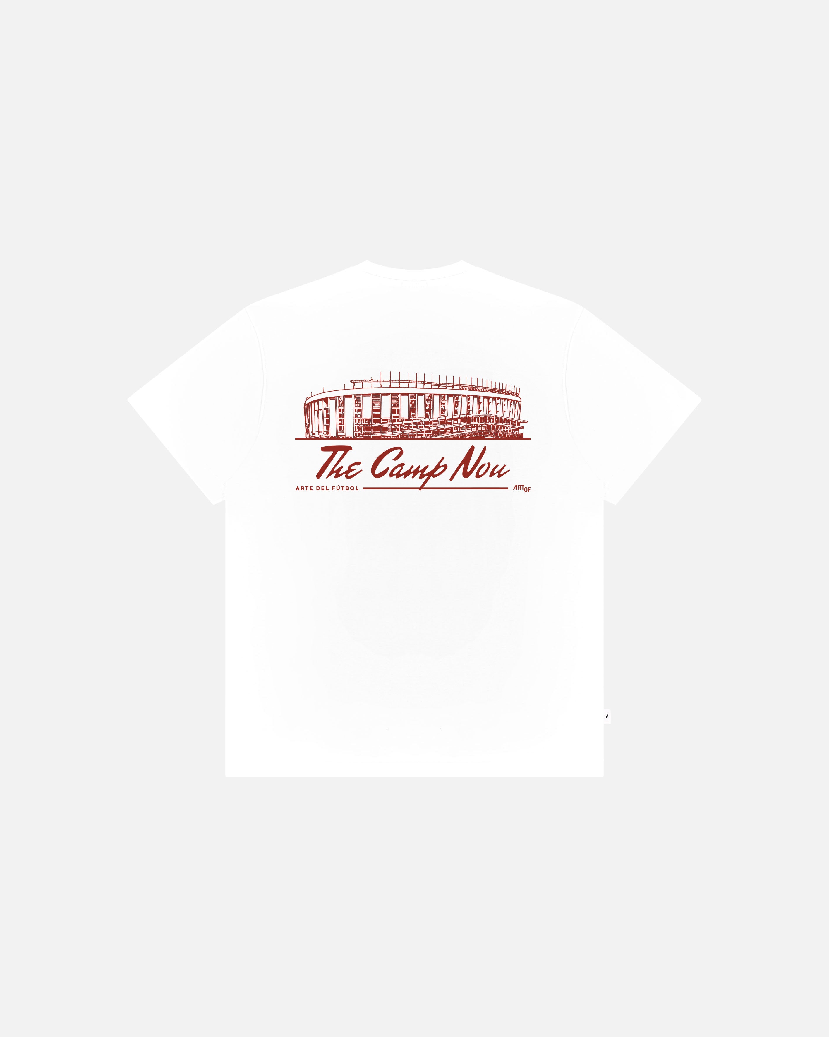 ART OF Camp Nou Stadium Tee | Barcelona White Graphic Football T-shirt