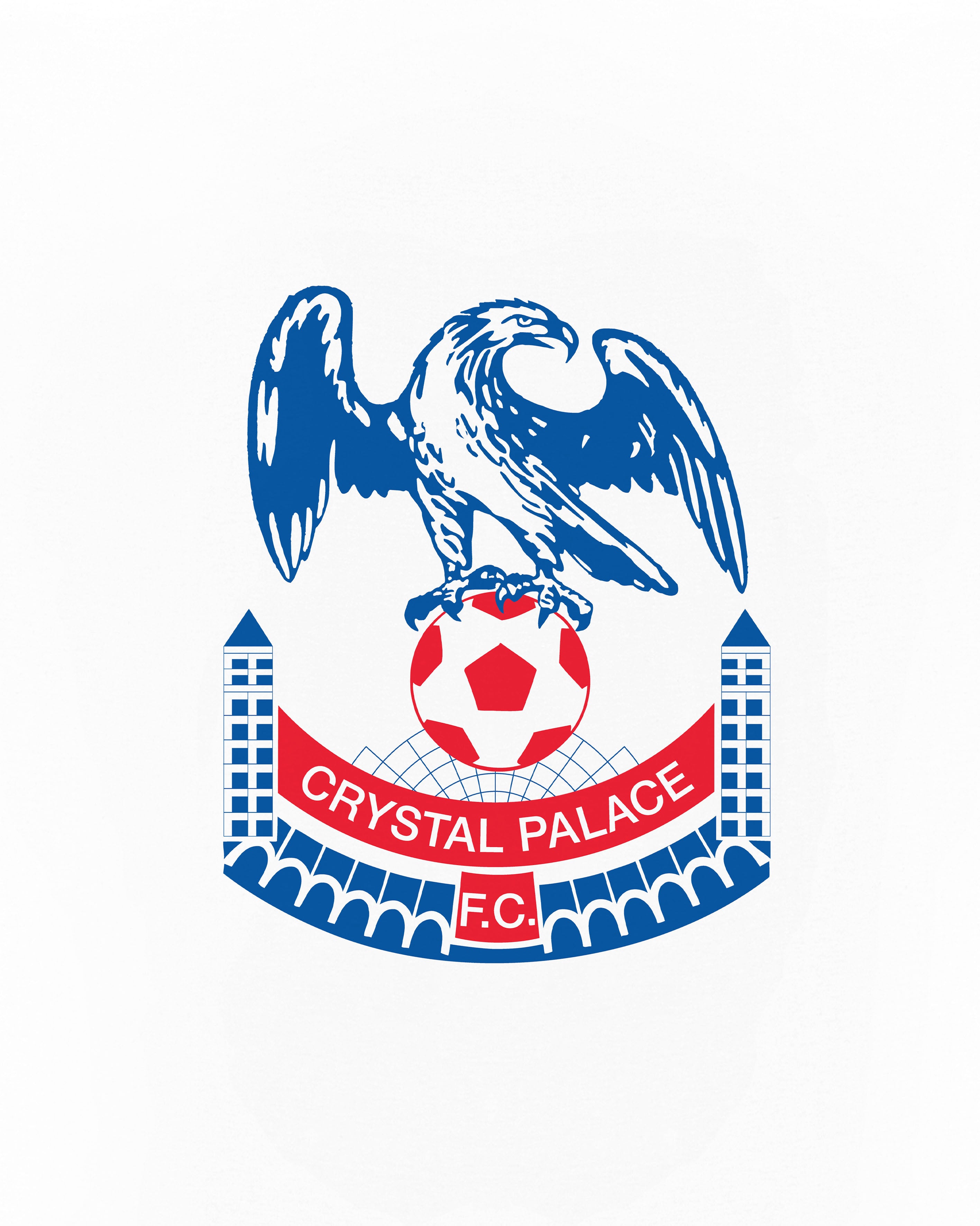 ART OF Crystal Palace 90s Crest | CPFC White Graphic Football T-shirt
