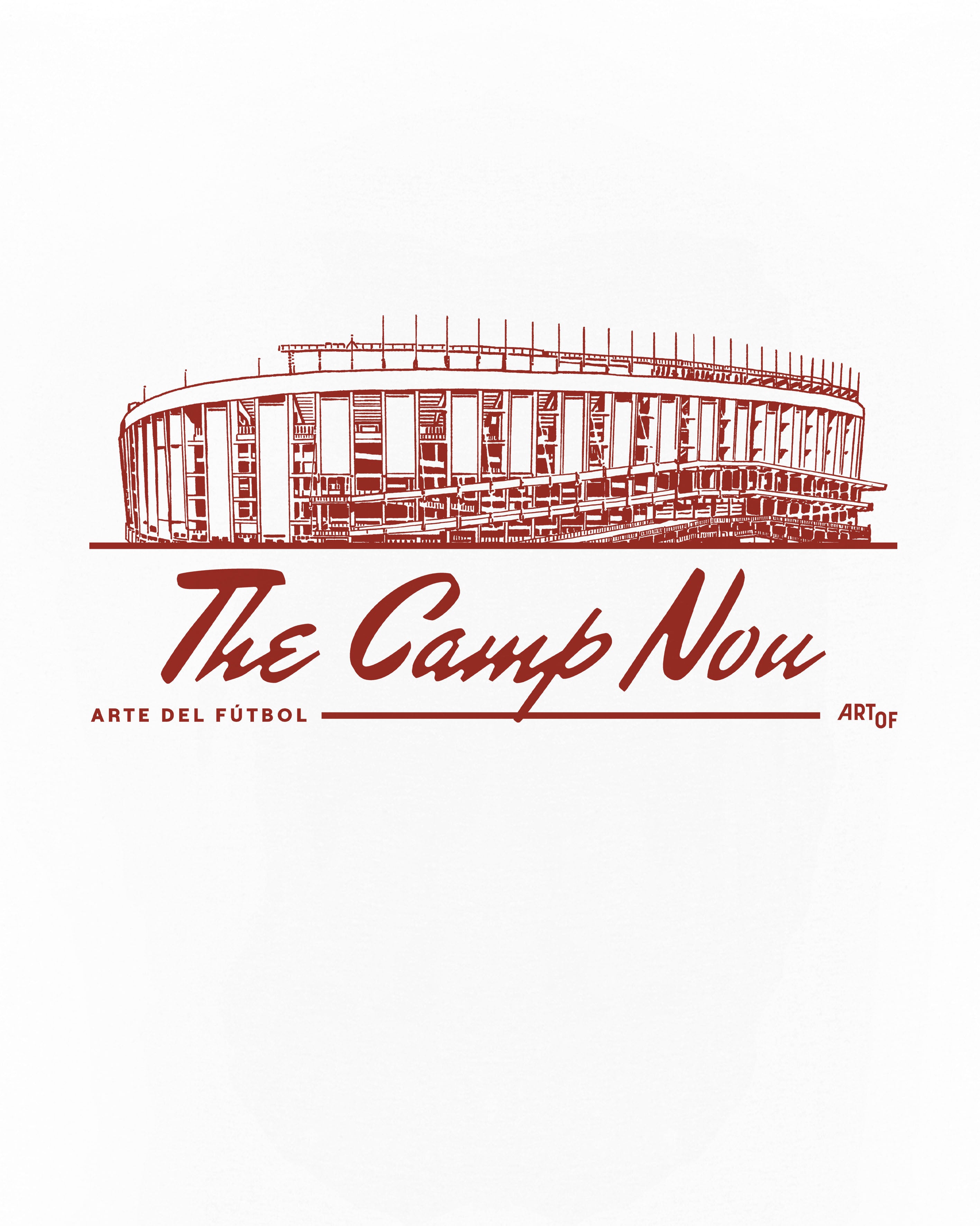 ART OF Camp Nou Stadium Tee | Barcelona White Graphic Football T-shirt