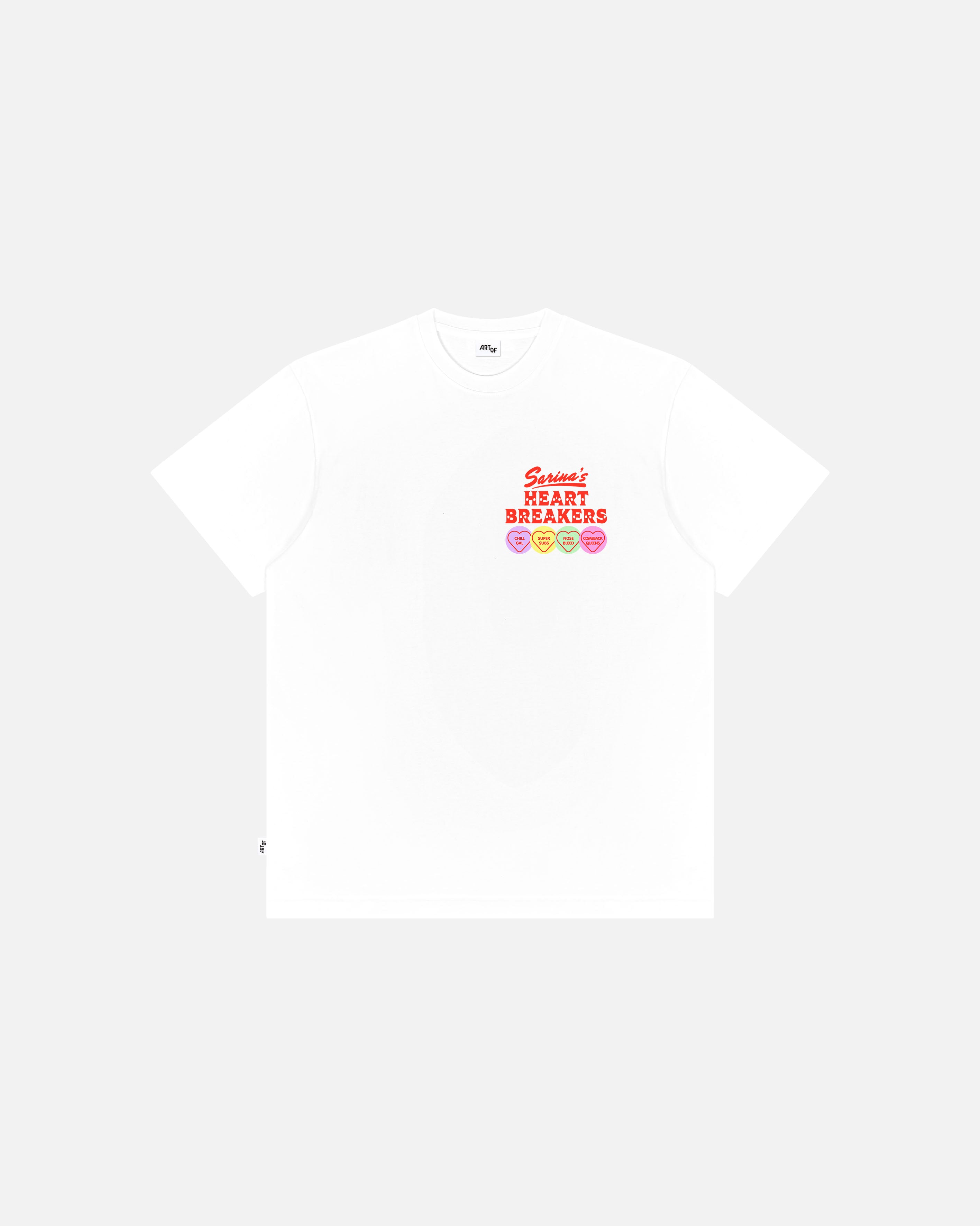 ART OF Sarina's Heartbreakers Tee | White Woman's Football T-shirt