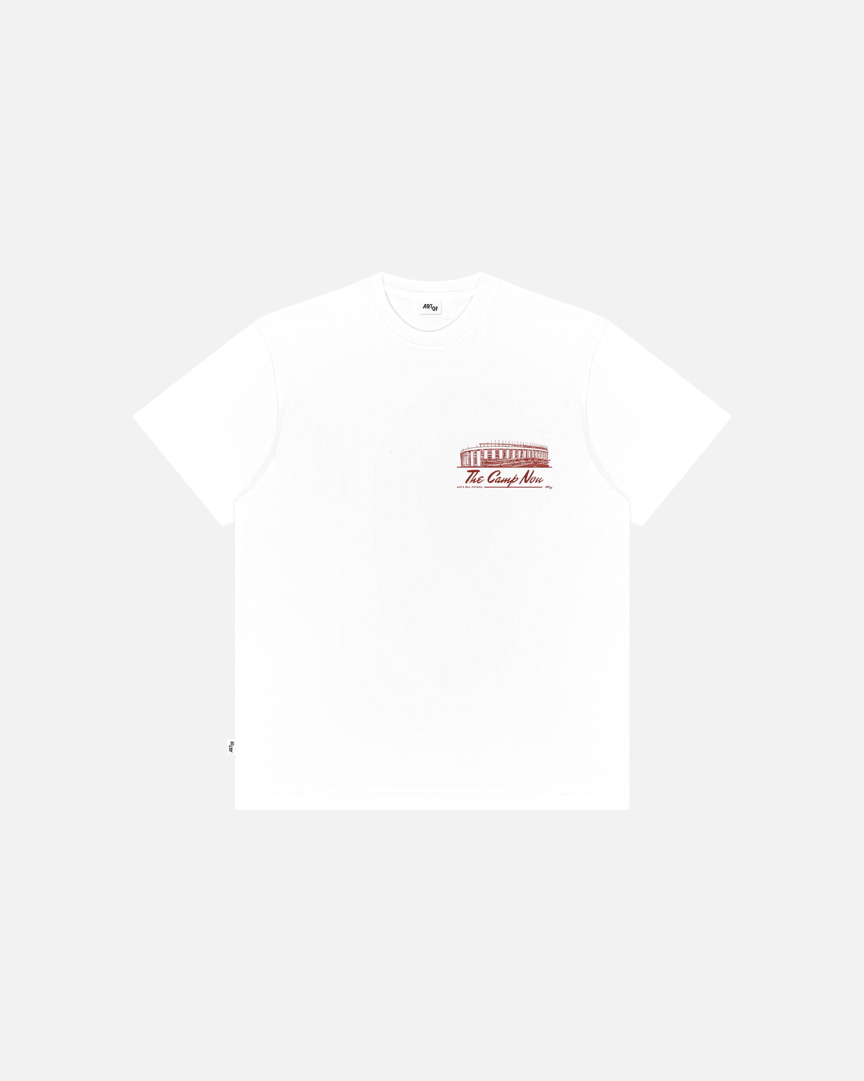 ART OF Camp Nou Stadium Tee | Barcelona White Graphic Football T-shirt