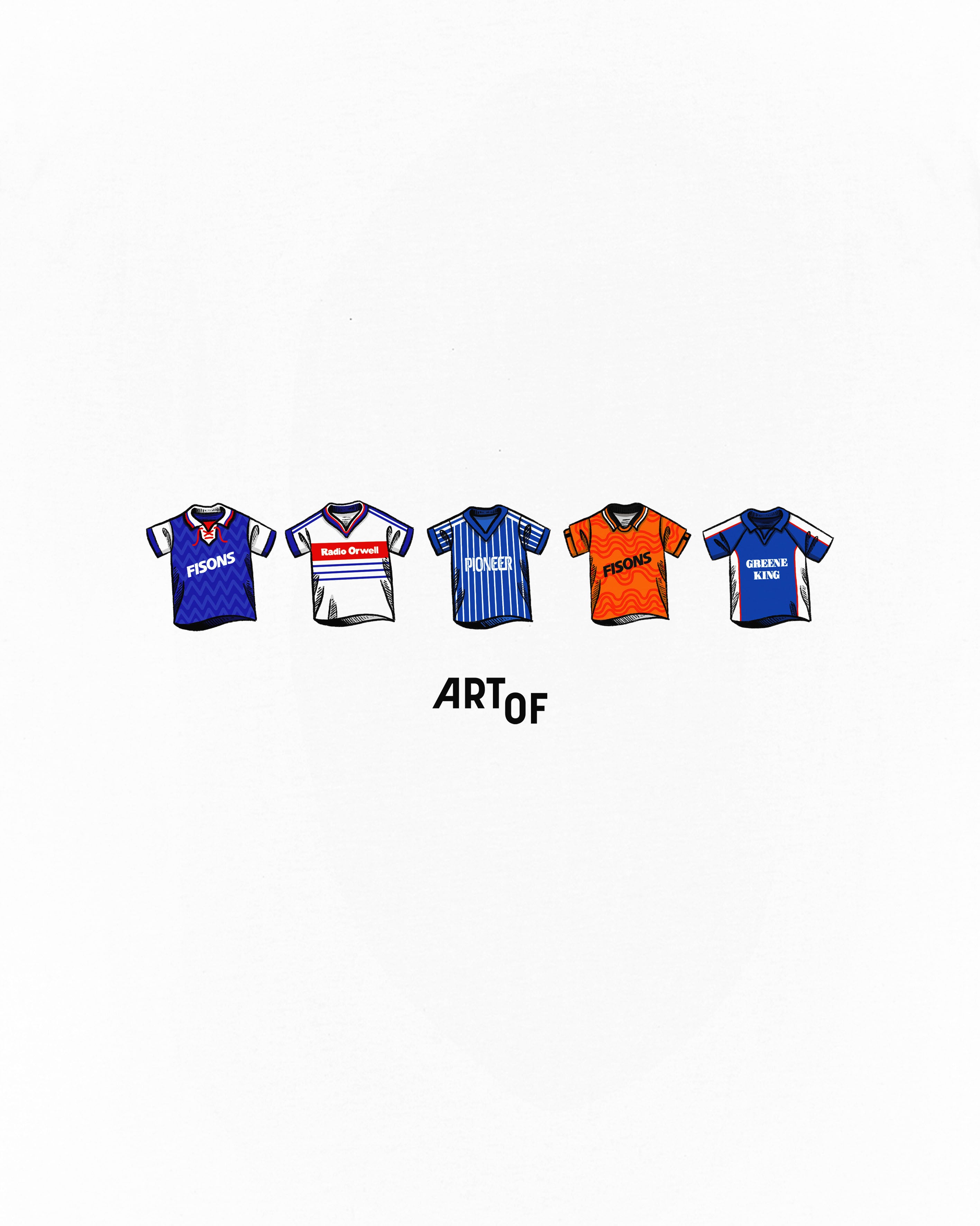 ART OF Ipswich Town Classics Tee | ITFC White Graphic Football T-shirt