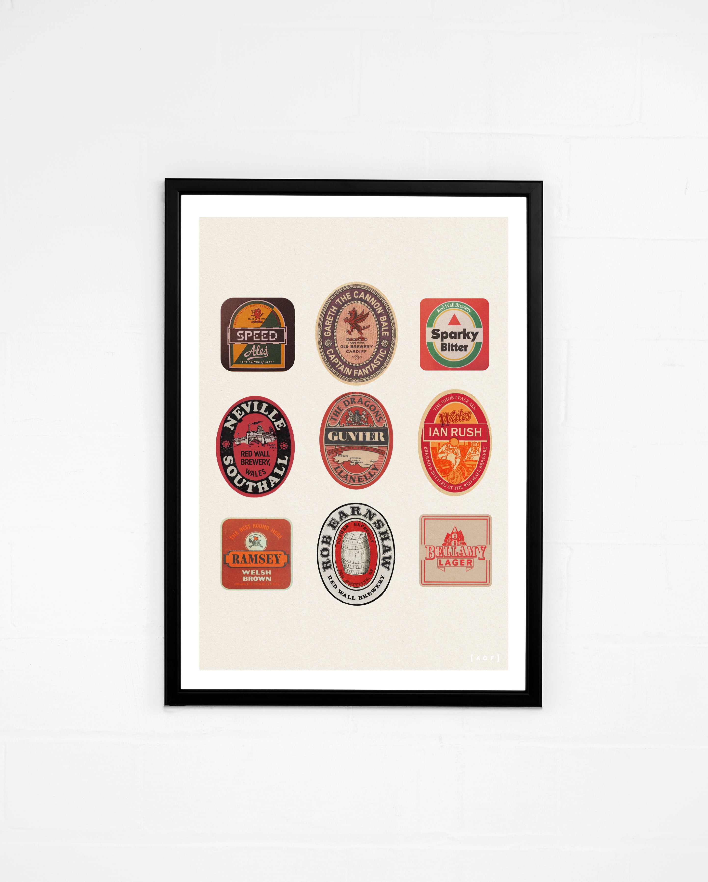 ART OF Red Wall Brewery Framed Print | Wales Football Wall Art