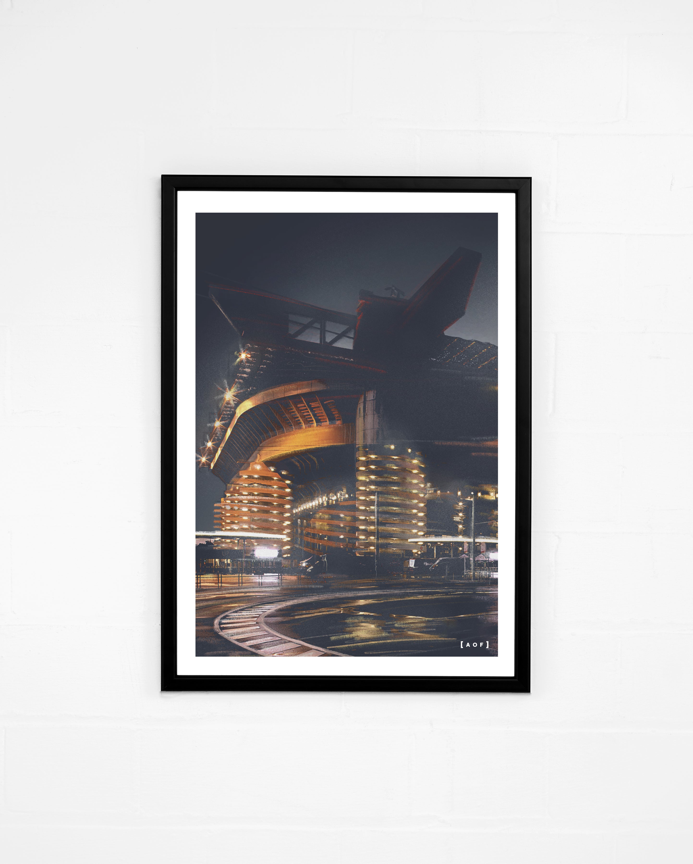 ART OF San Siro by Night Framed Print | Italian Football Wall Art