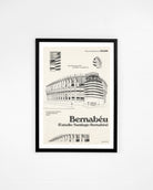 ART OF Los Blancos Blueprint Framed Print | Real Madrid Football Art