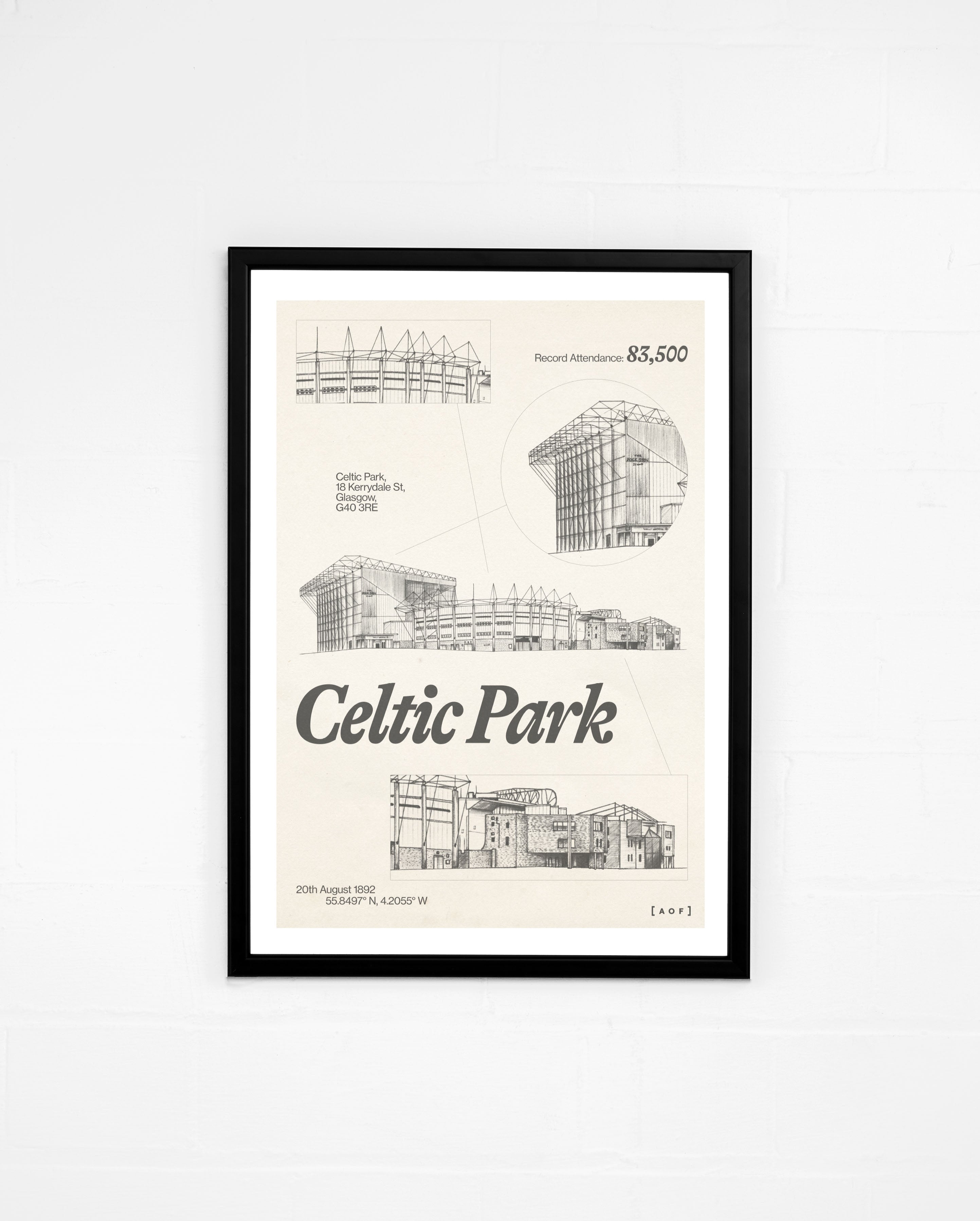 ART OF Celtic Park Blueprint Print | CFC Football Wall Art