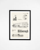 ART OF Sheffield Hillsborough Blueprint Framed Print | SUFC Football 